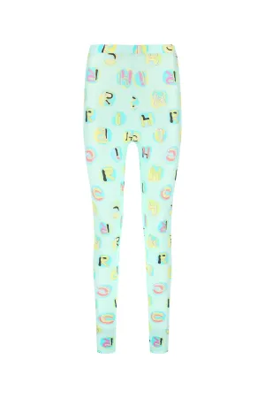 Alessandra Rich Allover Graphic Print High Waist Leggings