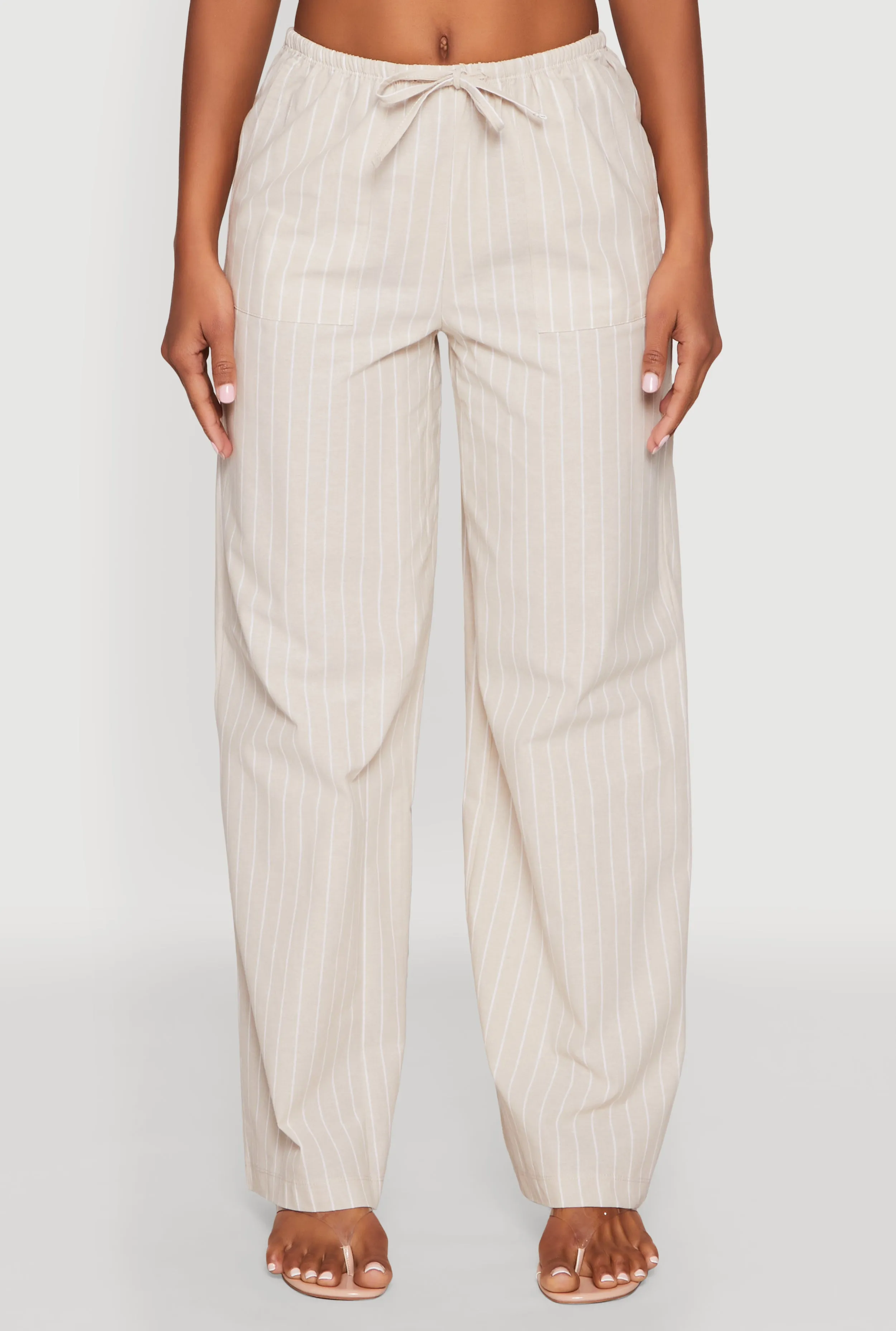 Almost Famous Drawstring Striped Pants
