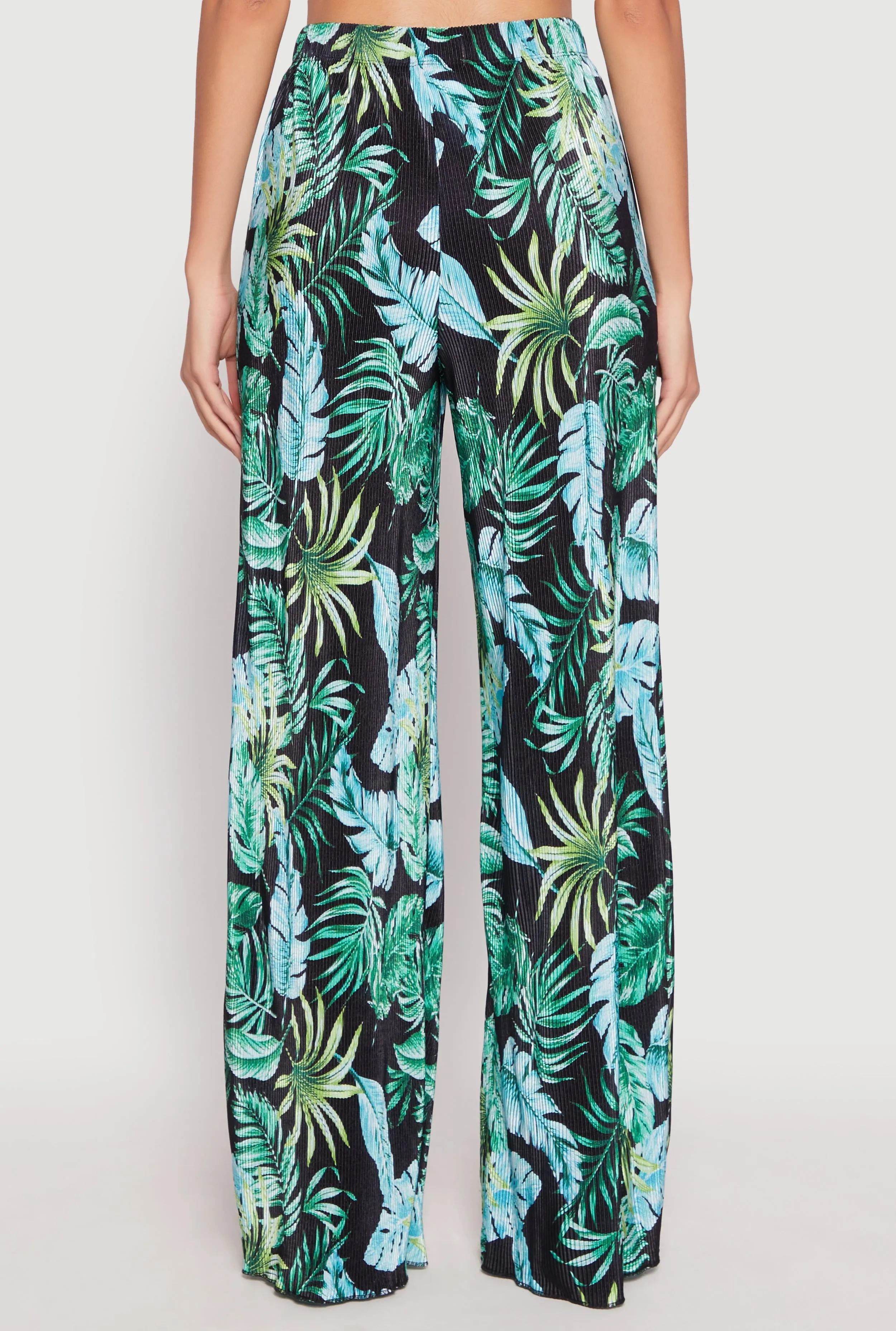 Almost Famous Plisse Tropical Print Pants