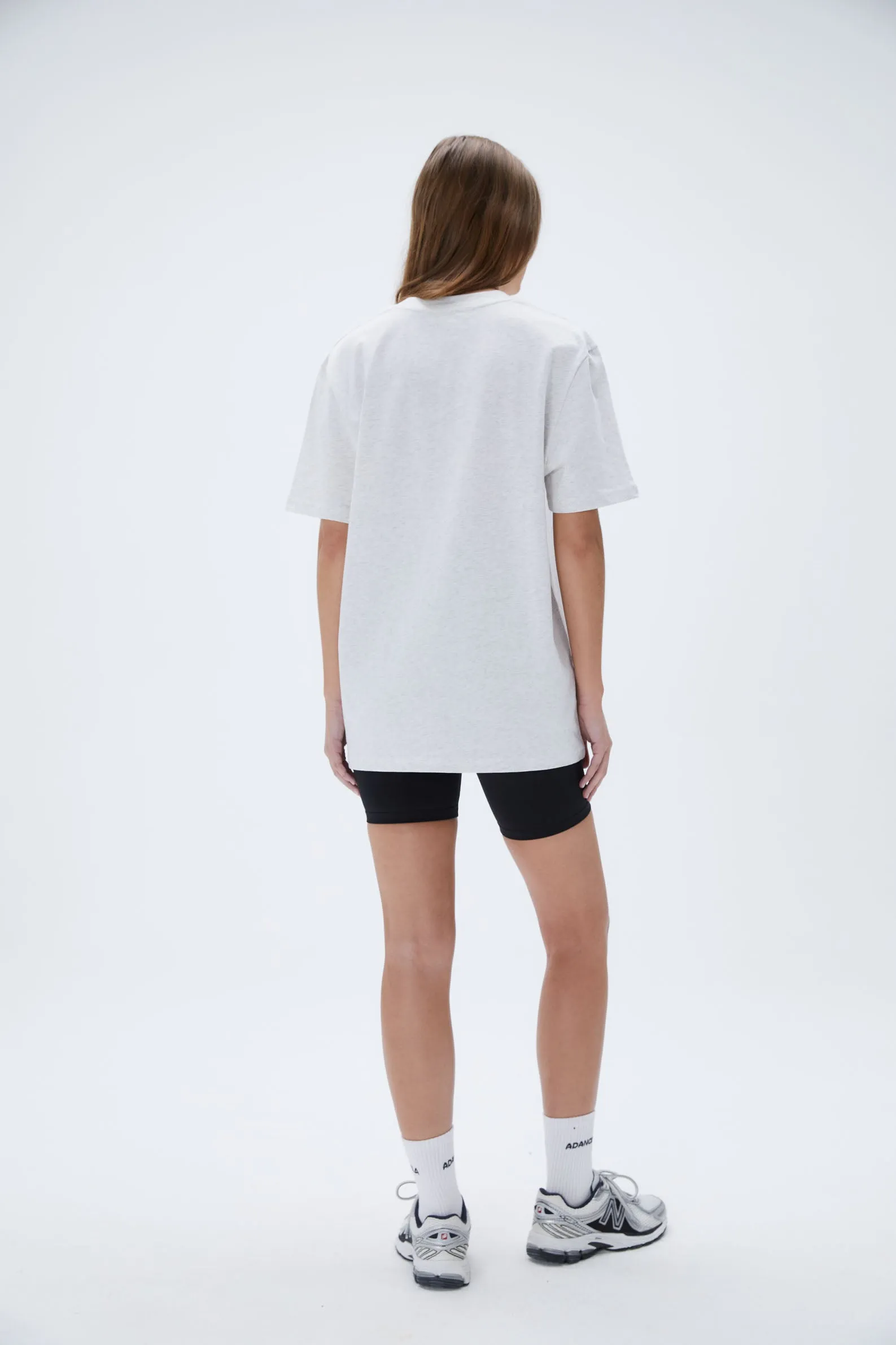 AS Short Sleeve Oversized T-shirt - Light Grey Melange/Black