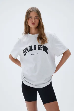 AS Short Sleeve Oversized T-shirt - Light Grey Melange/Black
