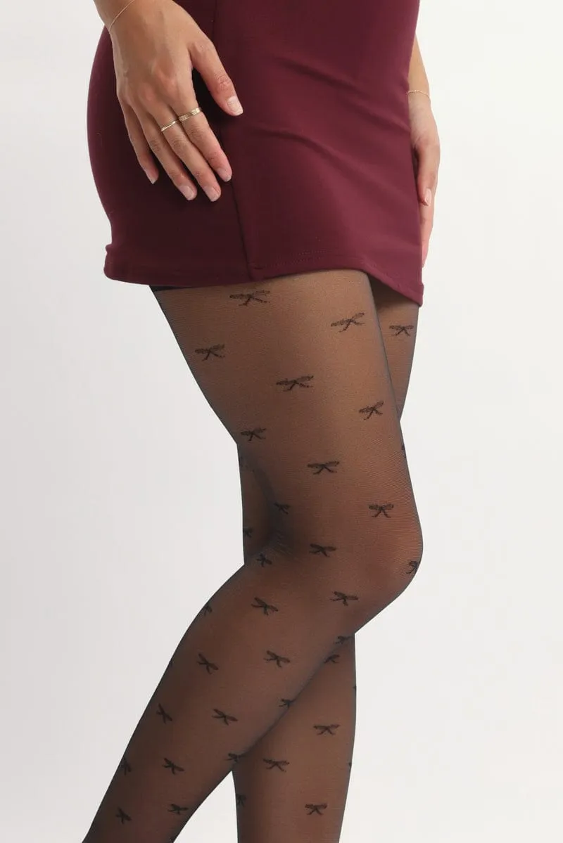Black Bow Tights