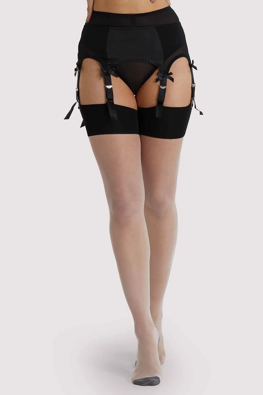 Bow Back Seam Stockings Creme De Peche AUS 8 - 22