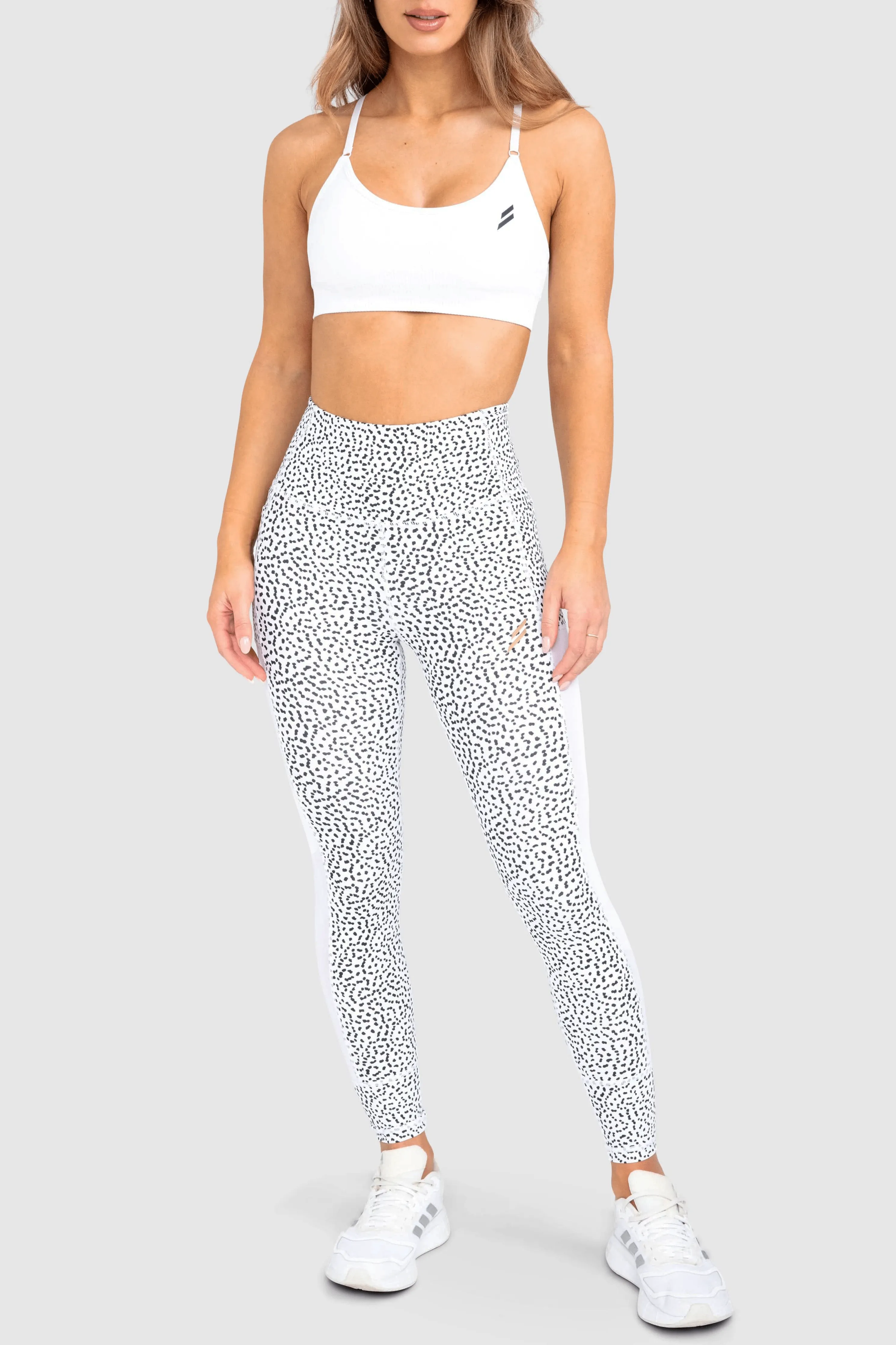 Breeze Mesh Leggings - White Speckle