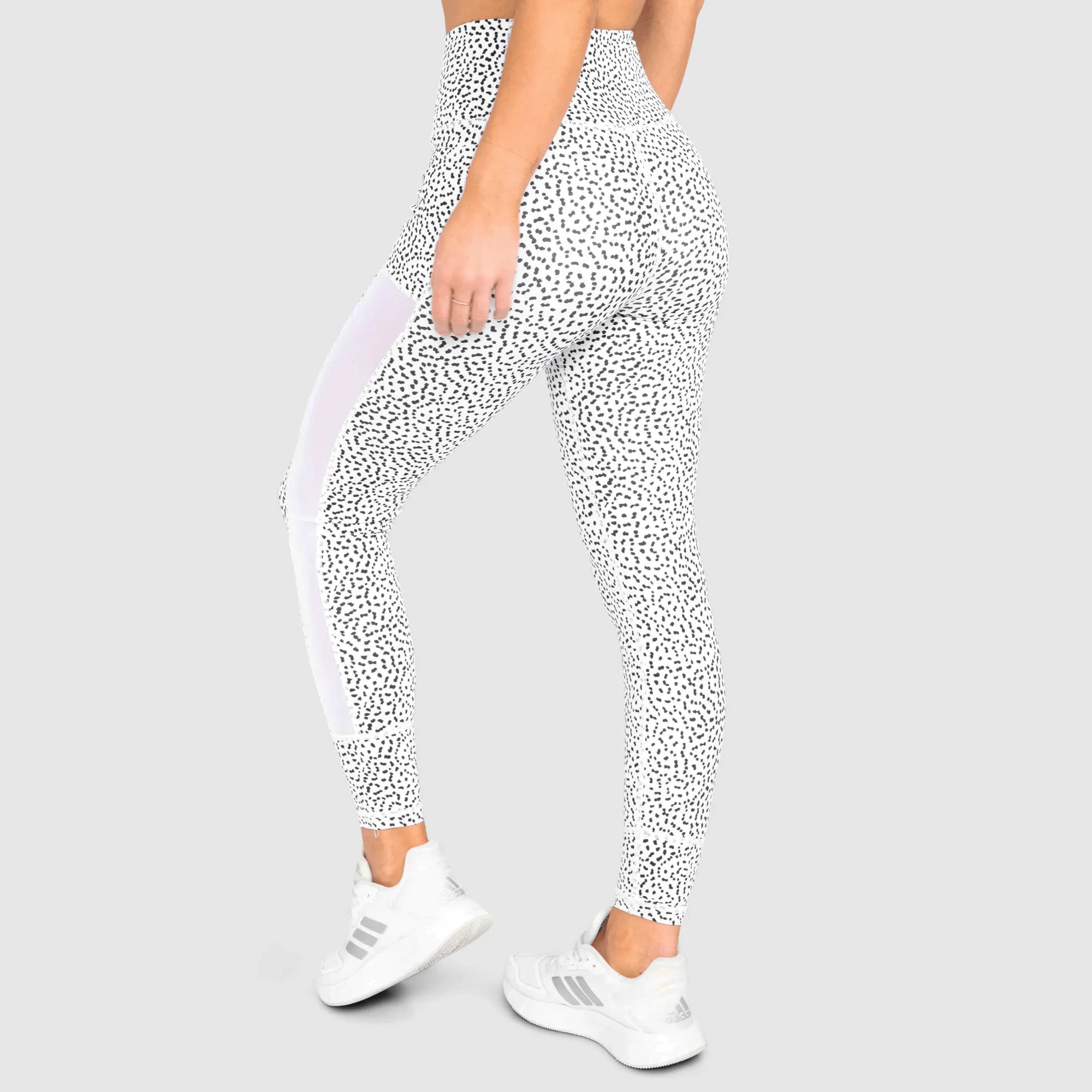 Breeze Mesh Leggings - White Speckle