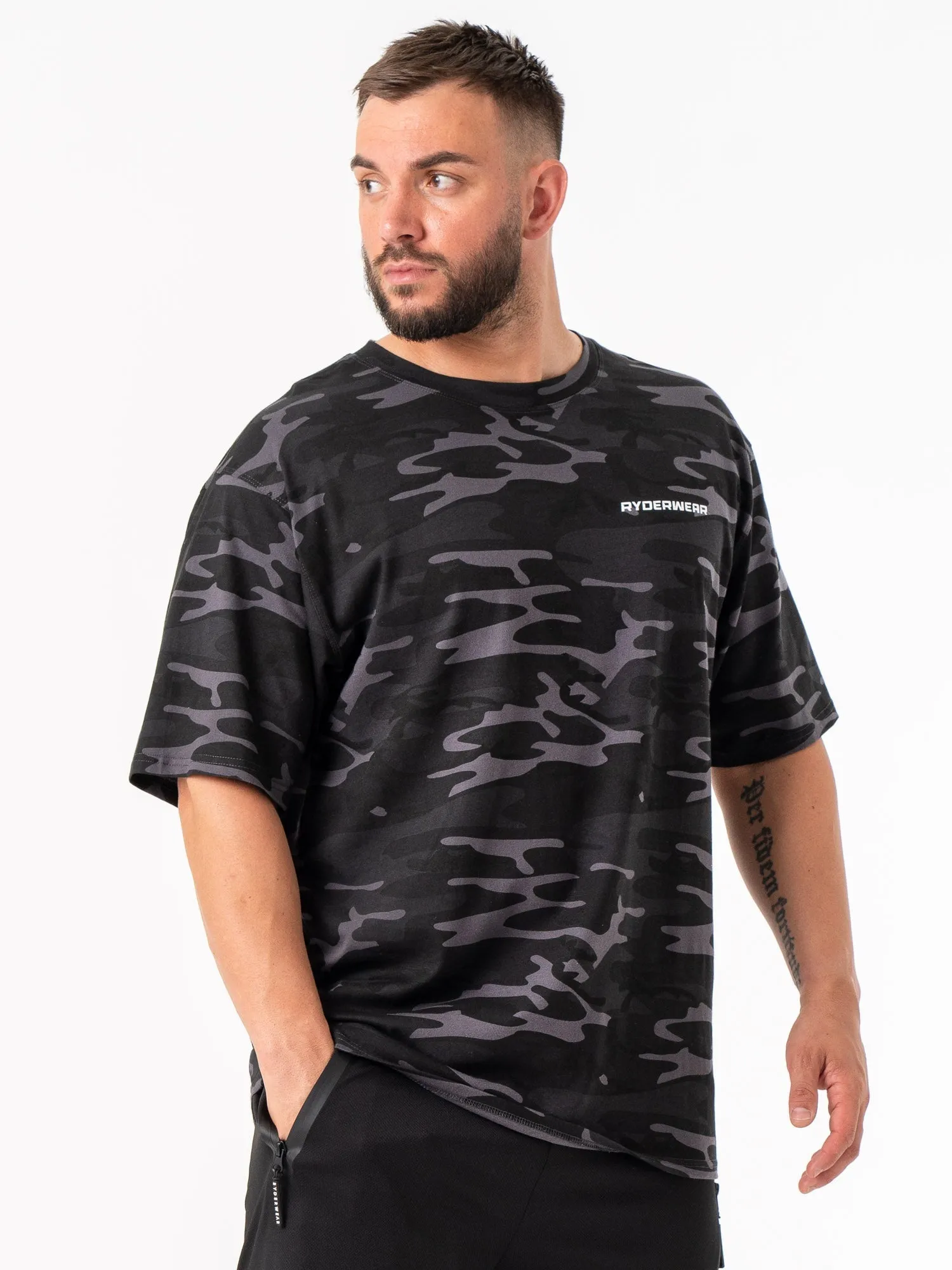 Energy Oversized T-Shirt - Black Camo