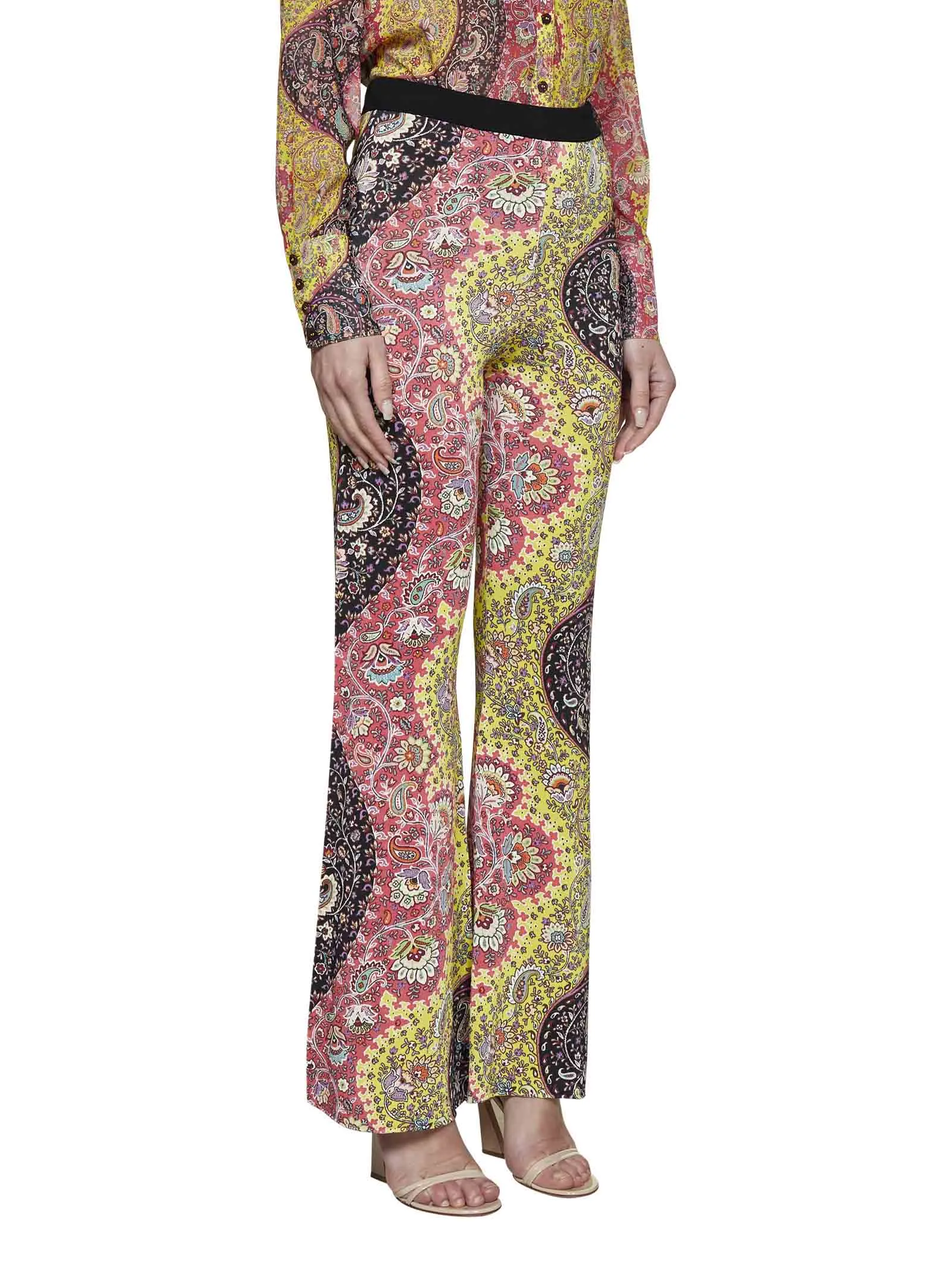 Etro Paisley Printed High-Waist Flared Pants