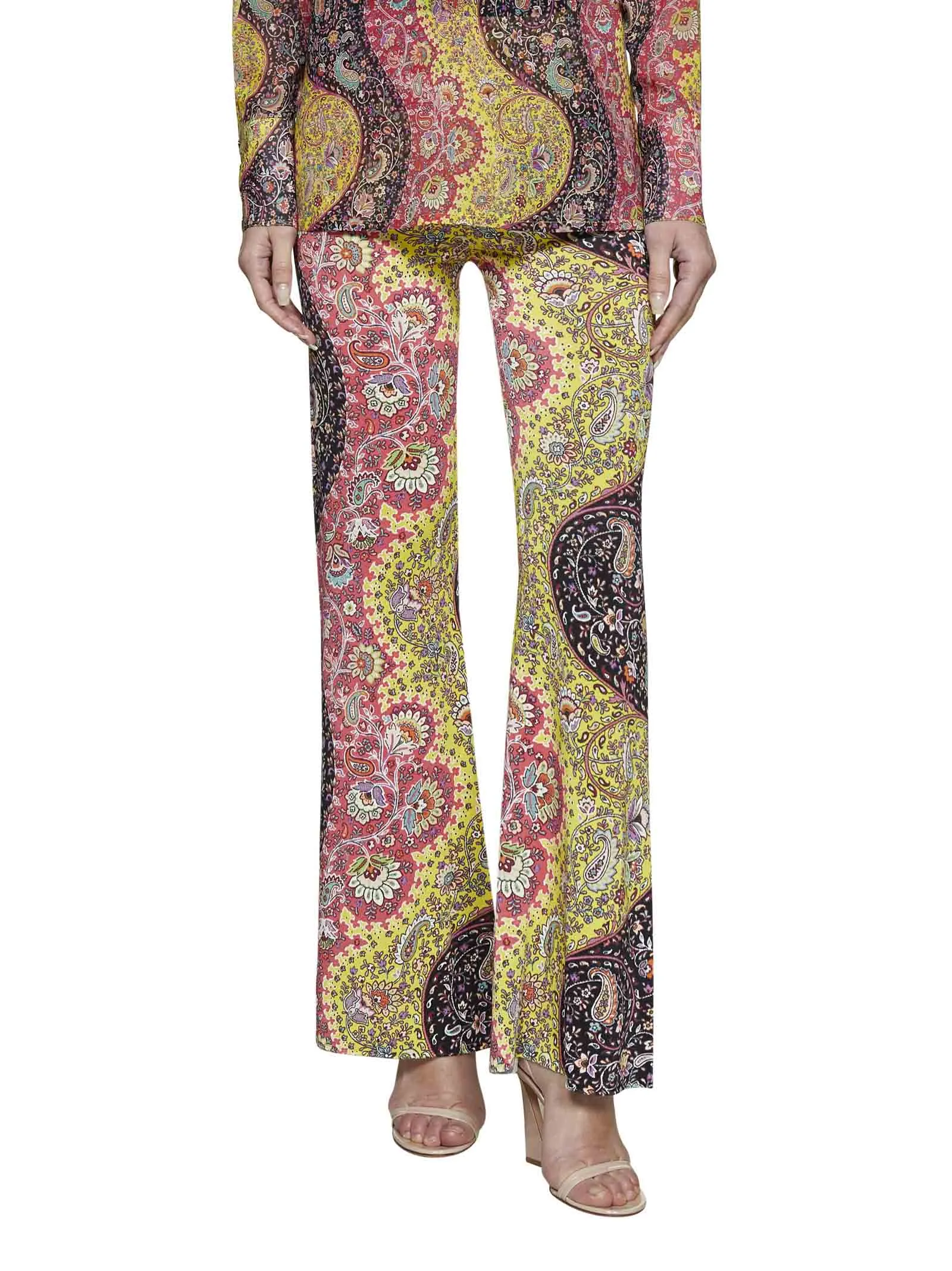 Etro Paisley Printed High-Waist Flared Pants