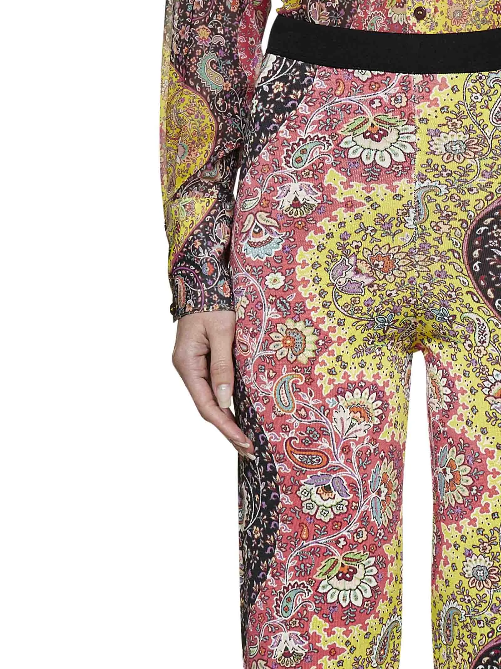 Etro Paisley Printed High-Waist Flared Pants