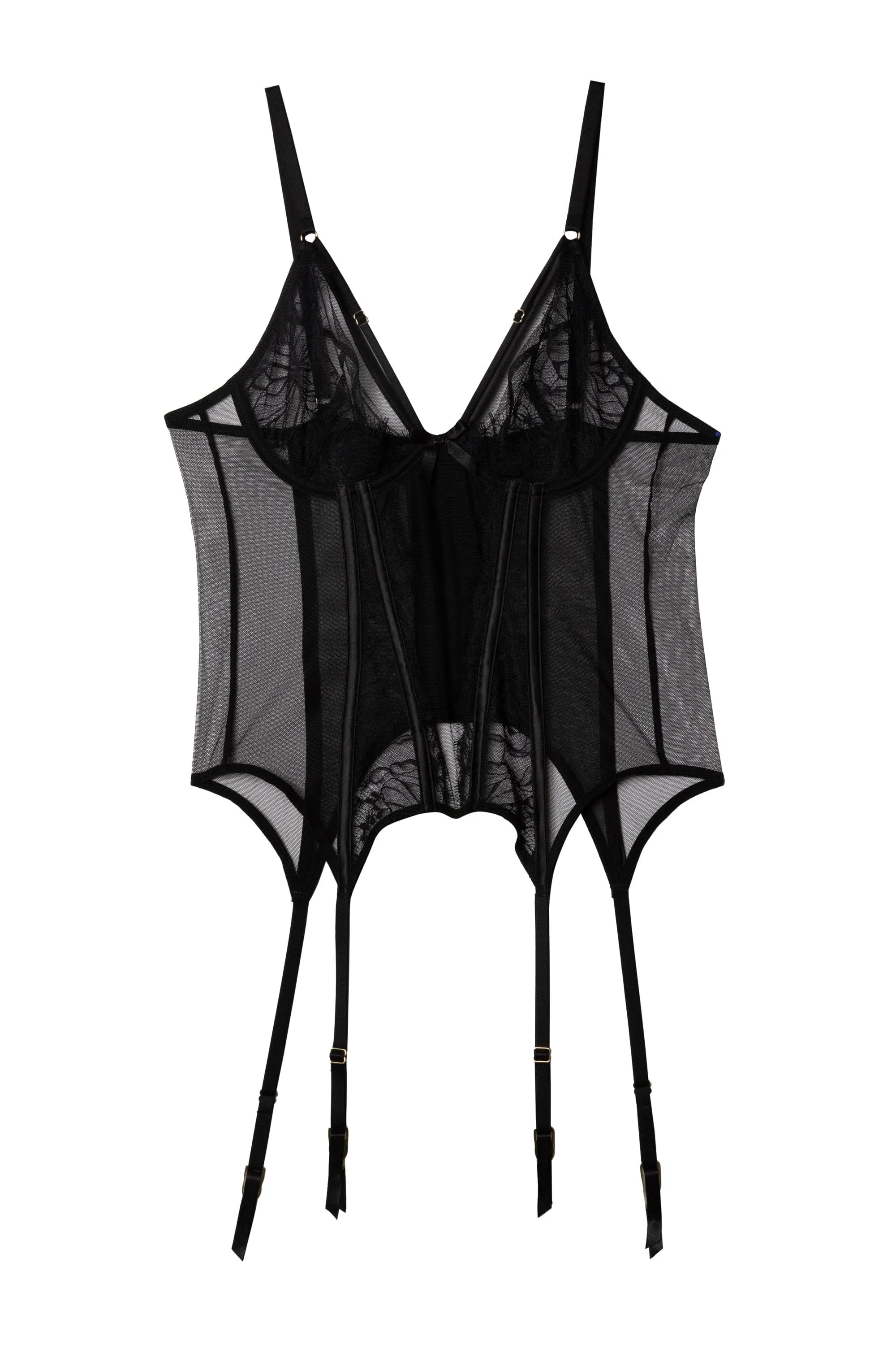 Fallon Black Lace And Mesh Basque