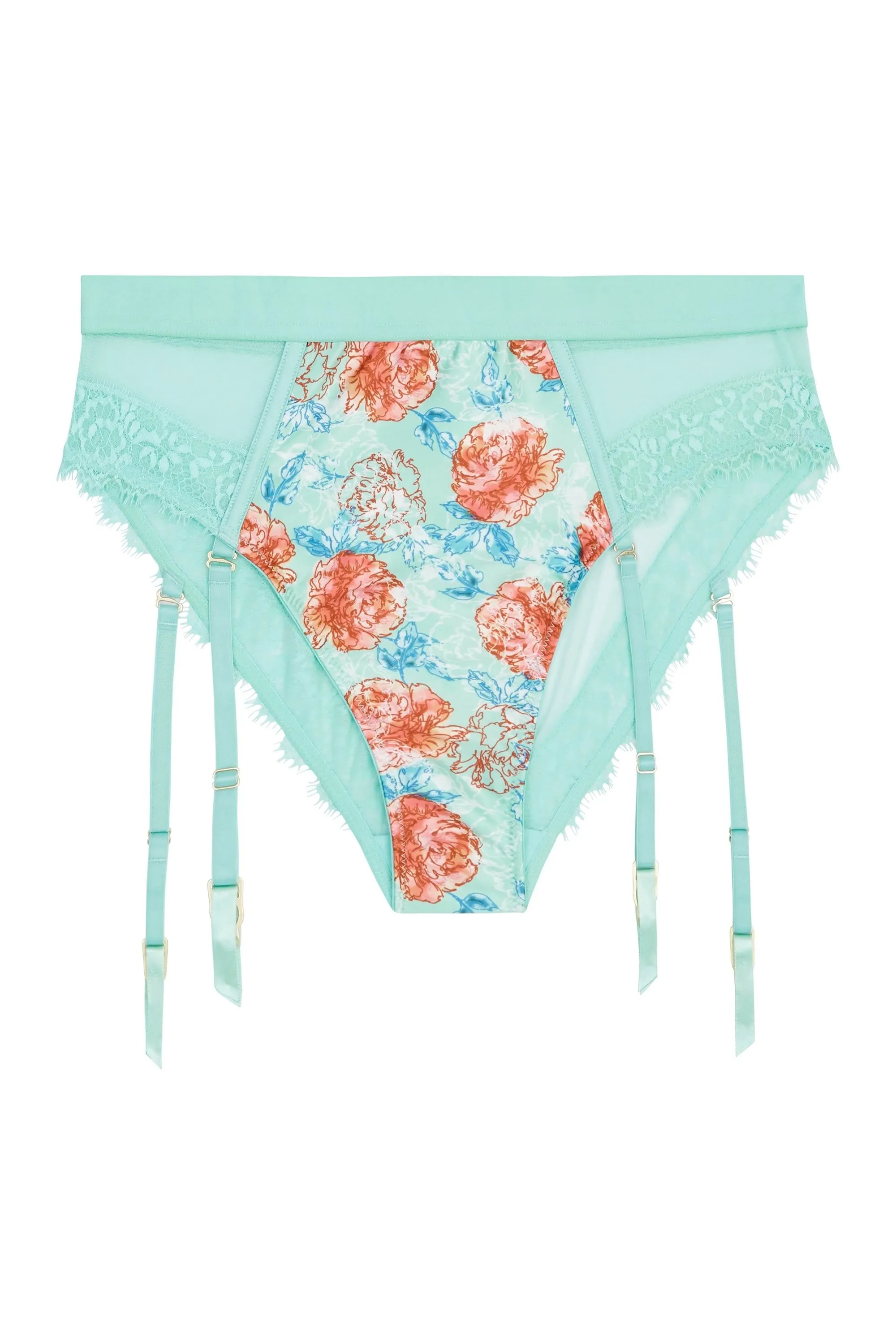 Felicity Hayward Sabey Mint Floral High Waist Curve Brief