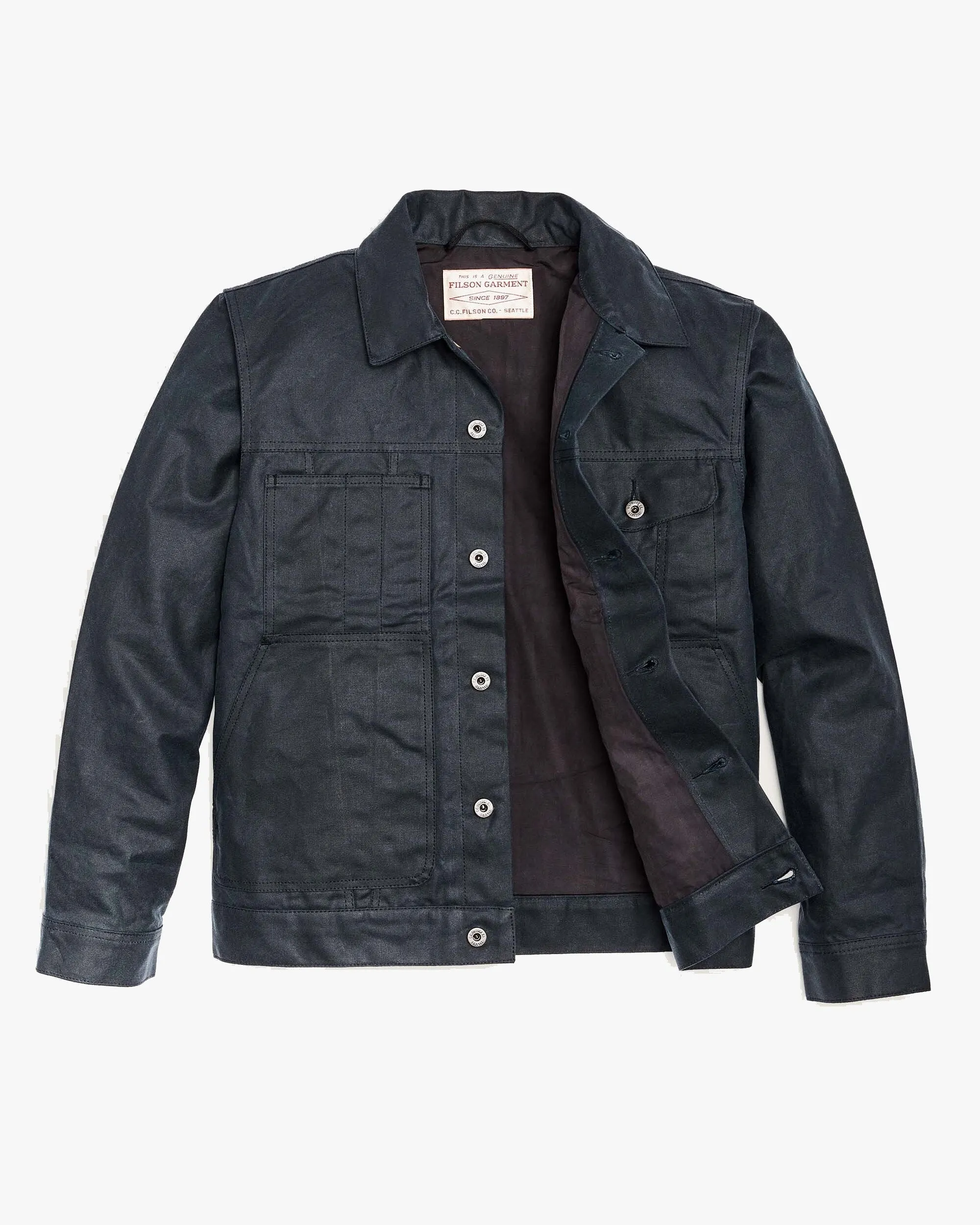 Filson Tin Cloth Short Lined Cruiser Jacket - Service Blue