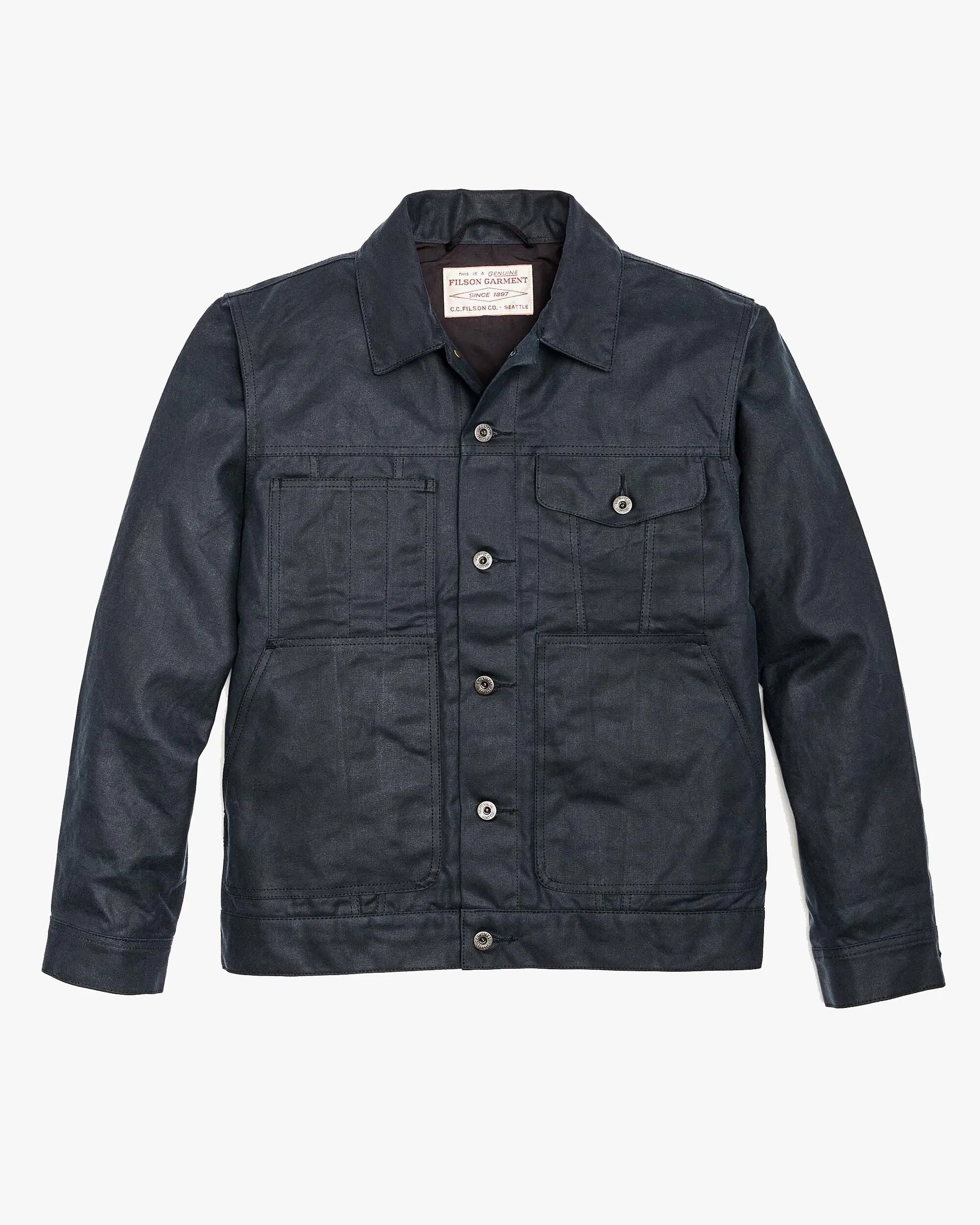 Filson Tin Cloth Short Lined Cruiser Jacket - Service Blue
