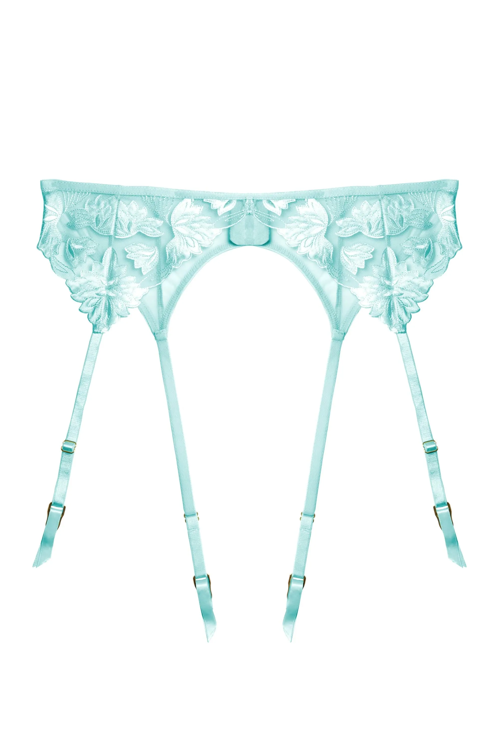Harriet Blue Strappy Mesh with Ring Detail Suspender