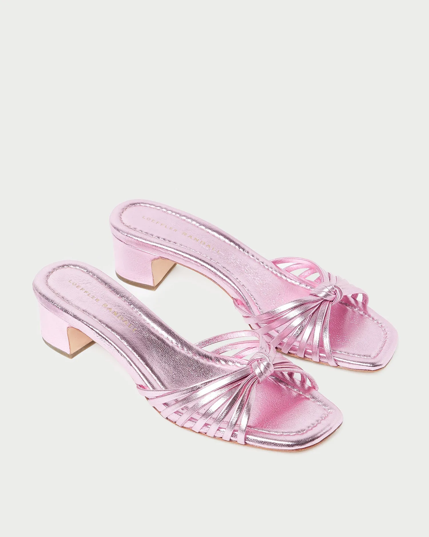 Hazel Pink Leather Knot Mule