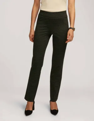 Houndstooth Printed Compression High Rise Pull On Bootleg- Sale