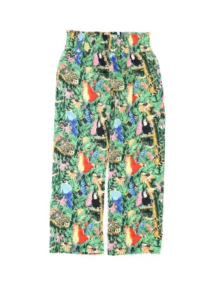 Kenzo Kids Jungle Printed Wide-Leg Cropped Pants