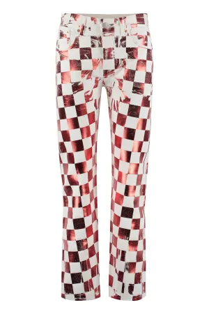 MM6 Maison Margiela Metallic Check Printed Jeans