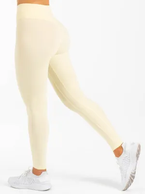 NKD Cross Waist Band Leggings - Lemon Drop