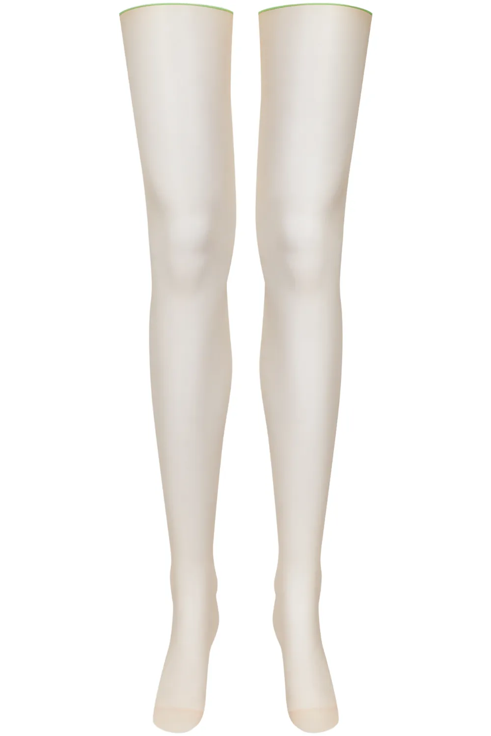 Nude Cut & Curled Green Seam Stockings 20 Denier