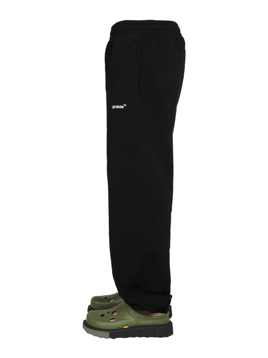 Off-White Logo Printed Straight Leg Trousers