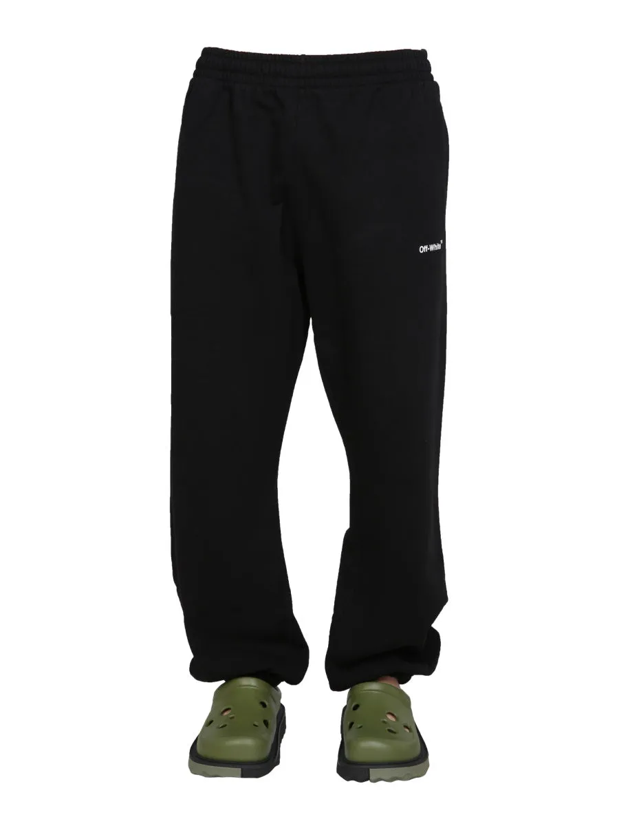 Off-White Logo Printed Straight Leg Trousers