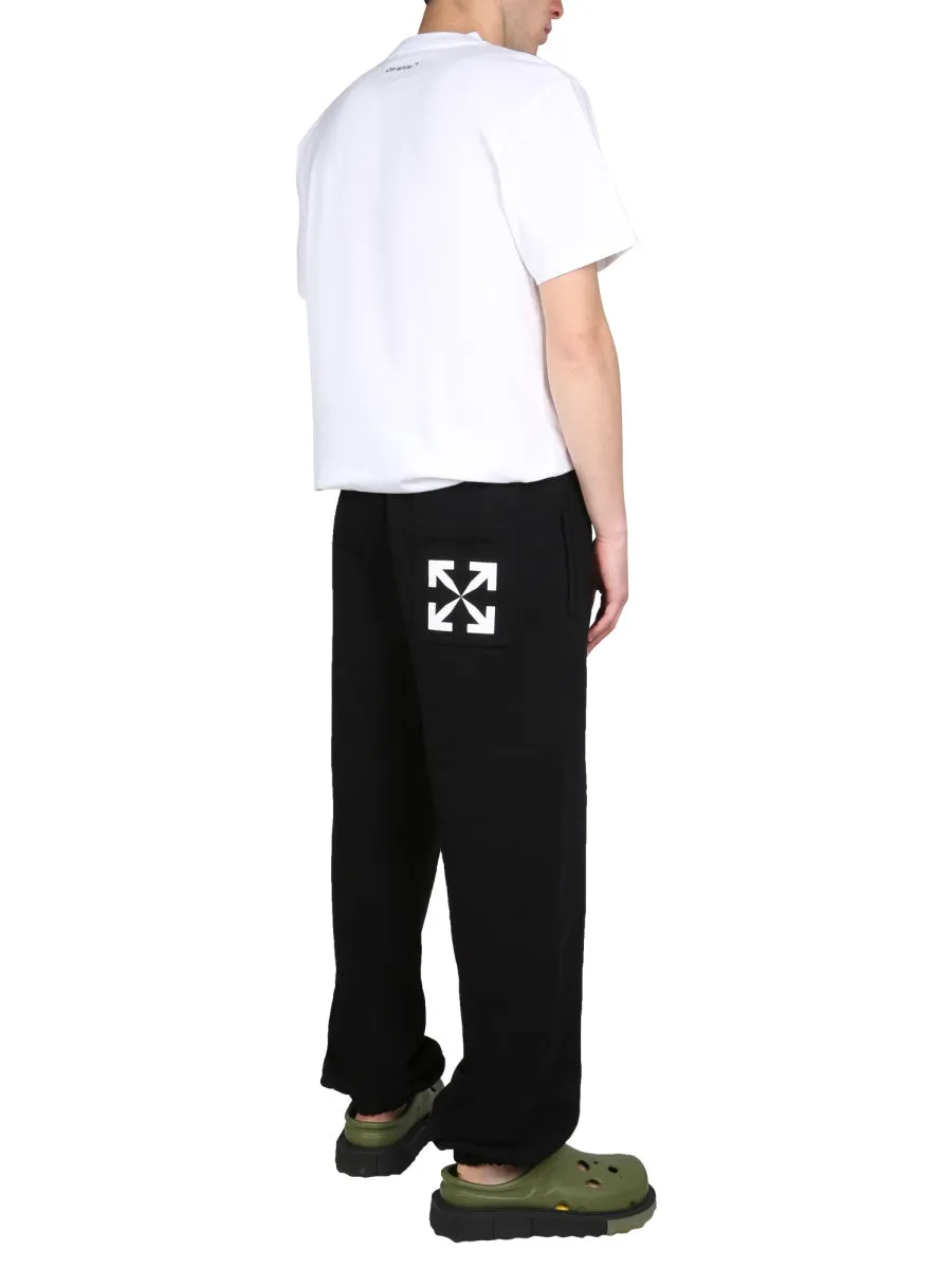 Off-White Logo Printed Straight Leg Trousers