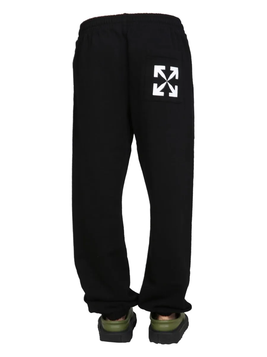 Off-White Logo Printed Straight Leg Trousers