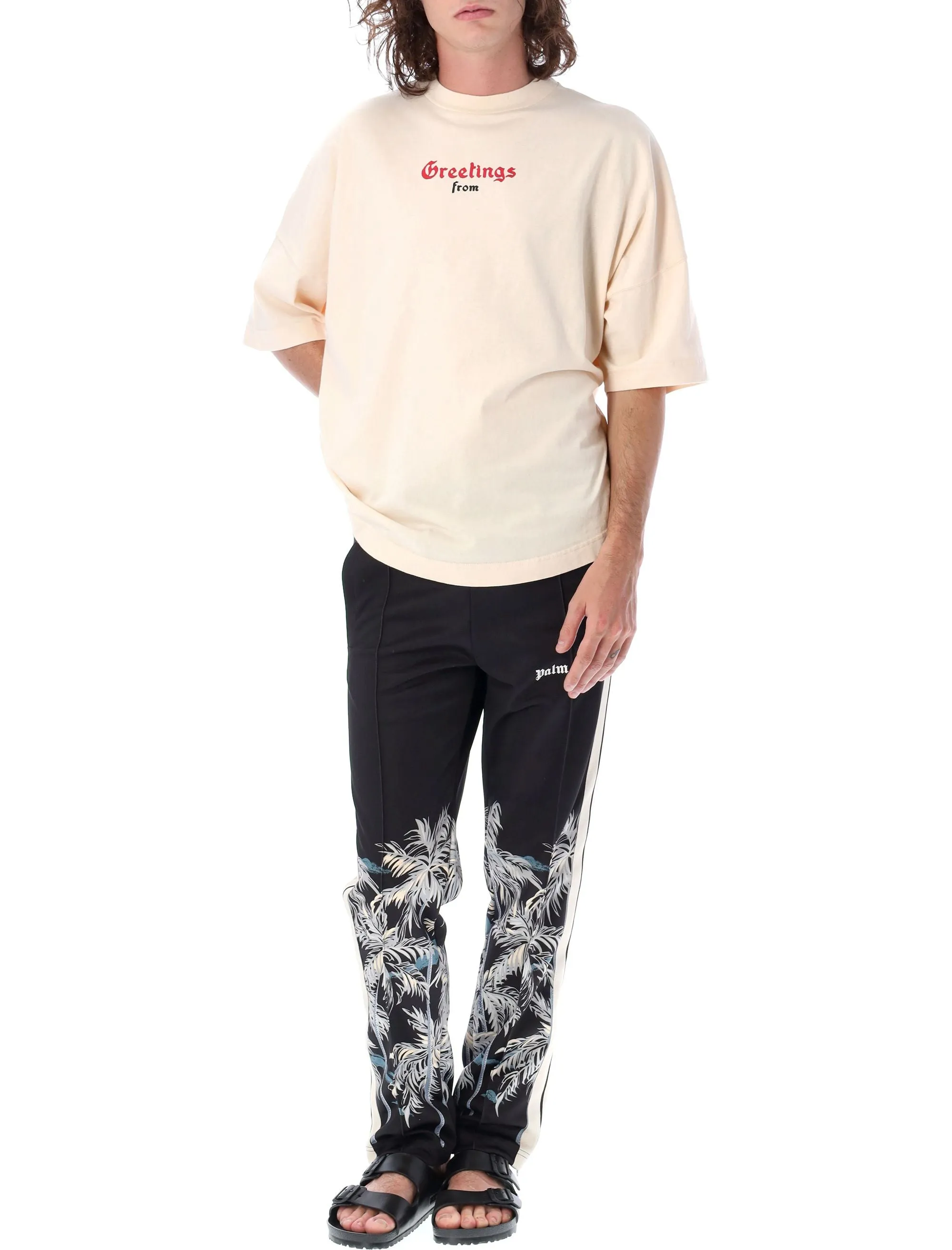 Palm Angels Palm Printed Side Striped Track Pants
