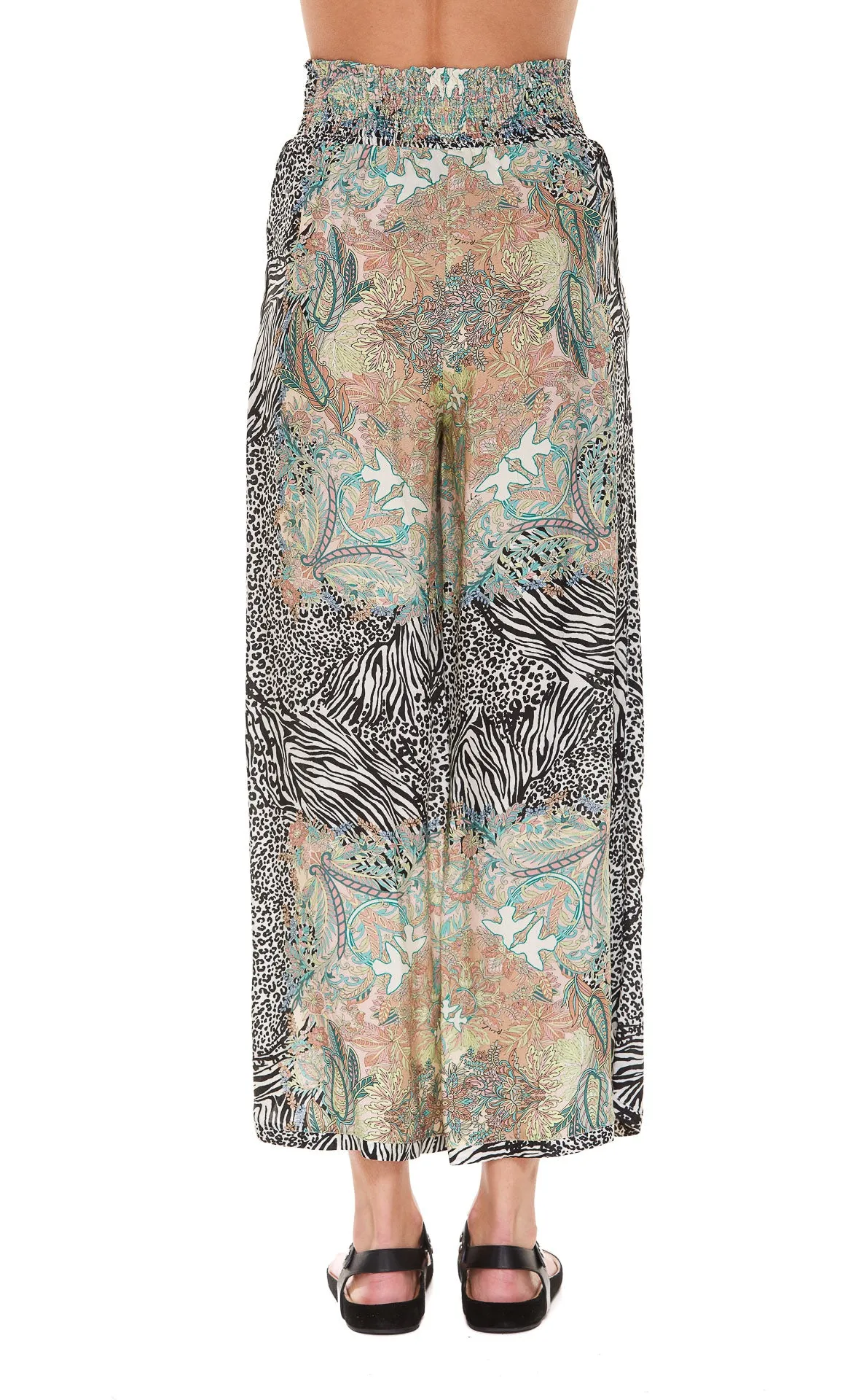 Pinko Mix Printed Wide Leg Trousers