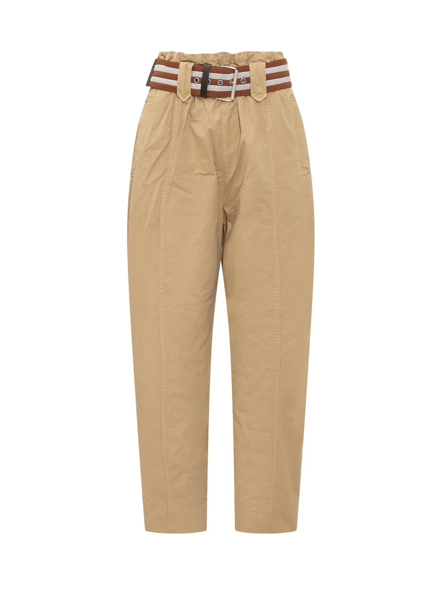 Pinko Striped Belt High Waist Trousers