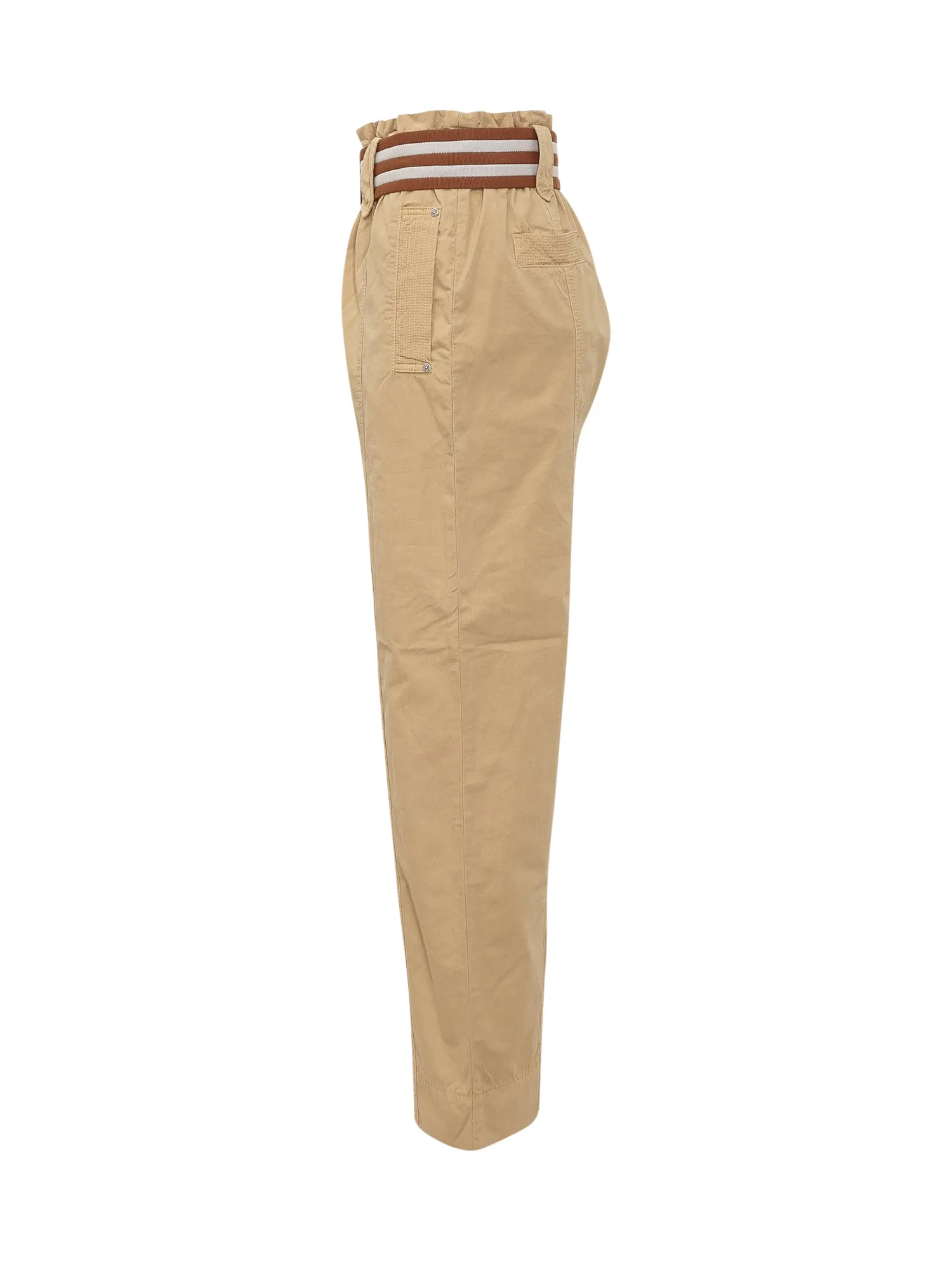Pinko Striped Belt High Waist Trousers