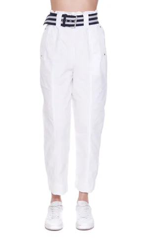 Pinko Striped Belt High Waist Trousers