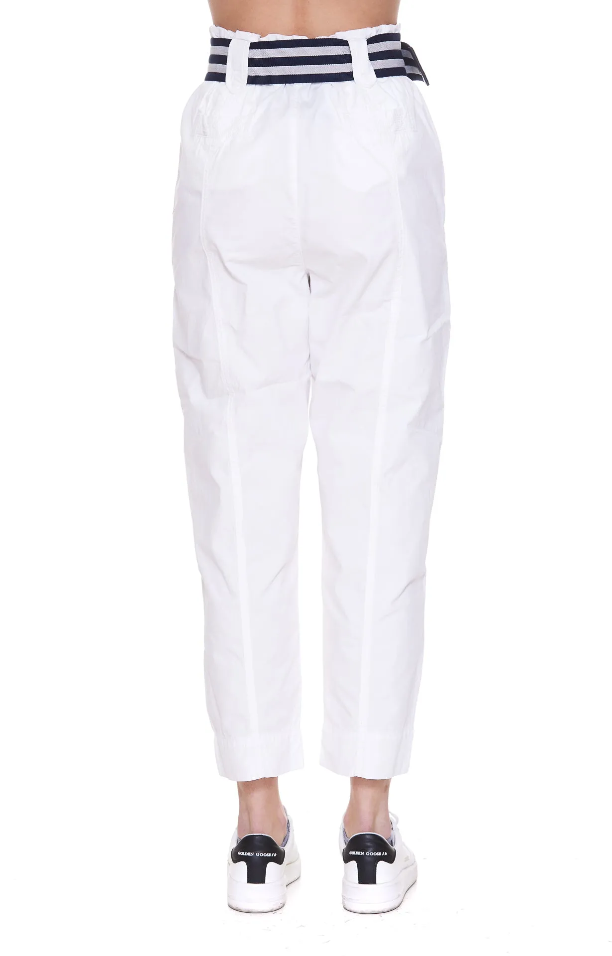 Pinko Striped Belt High Waist Trousers