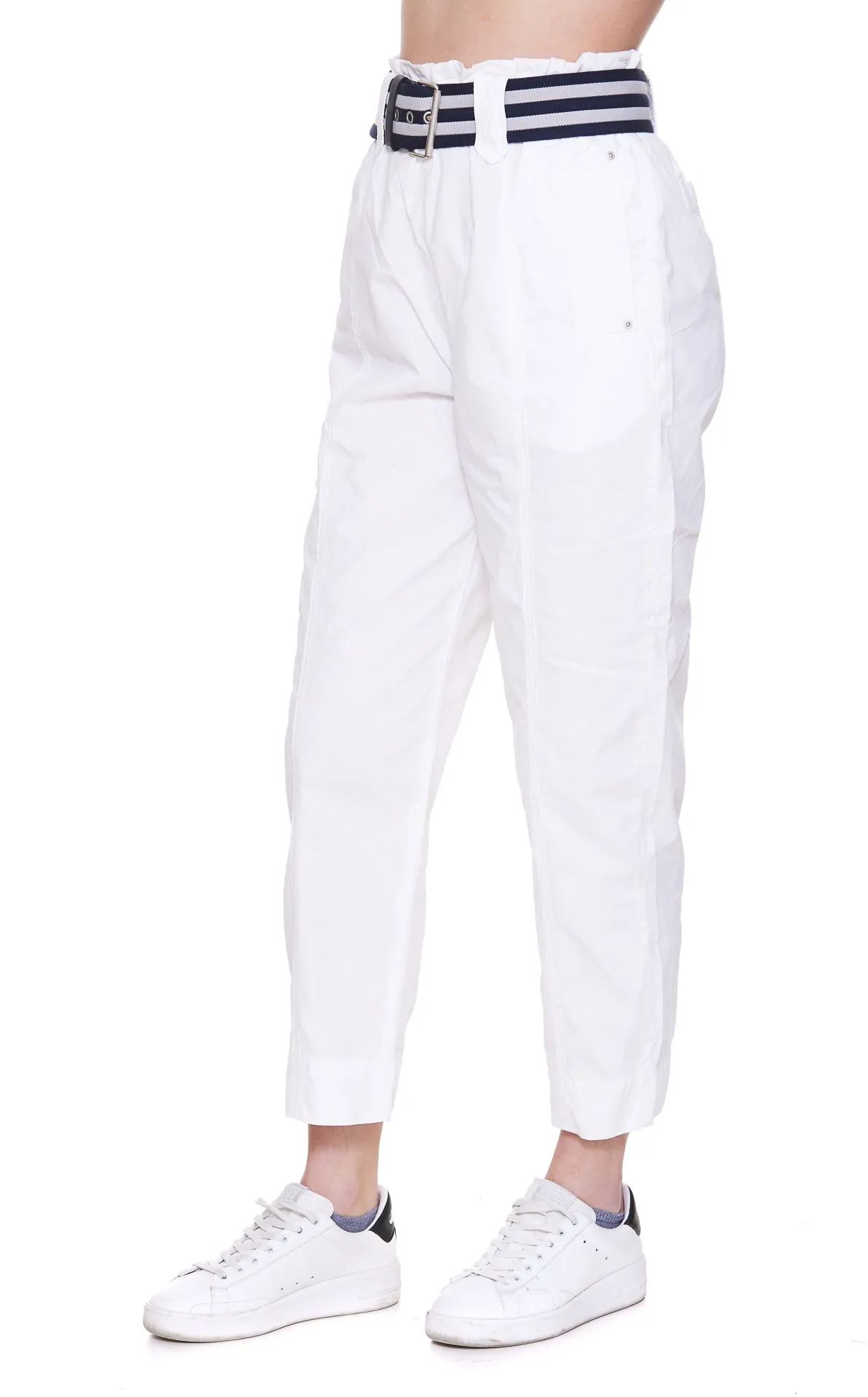 Pinko Striped Belt High Waist Trousers