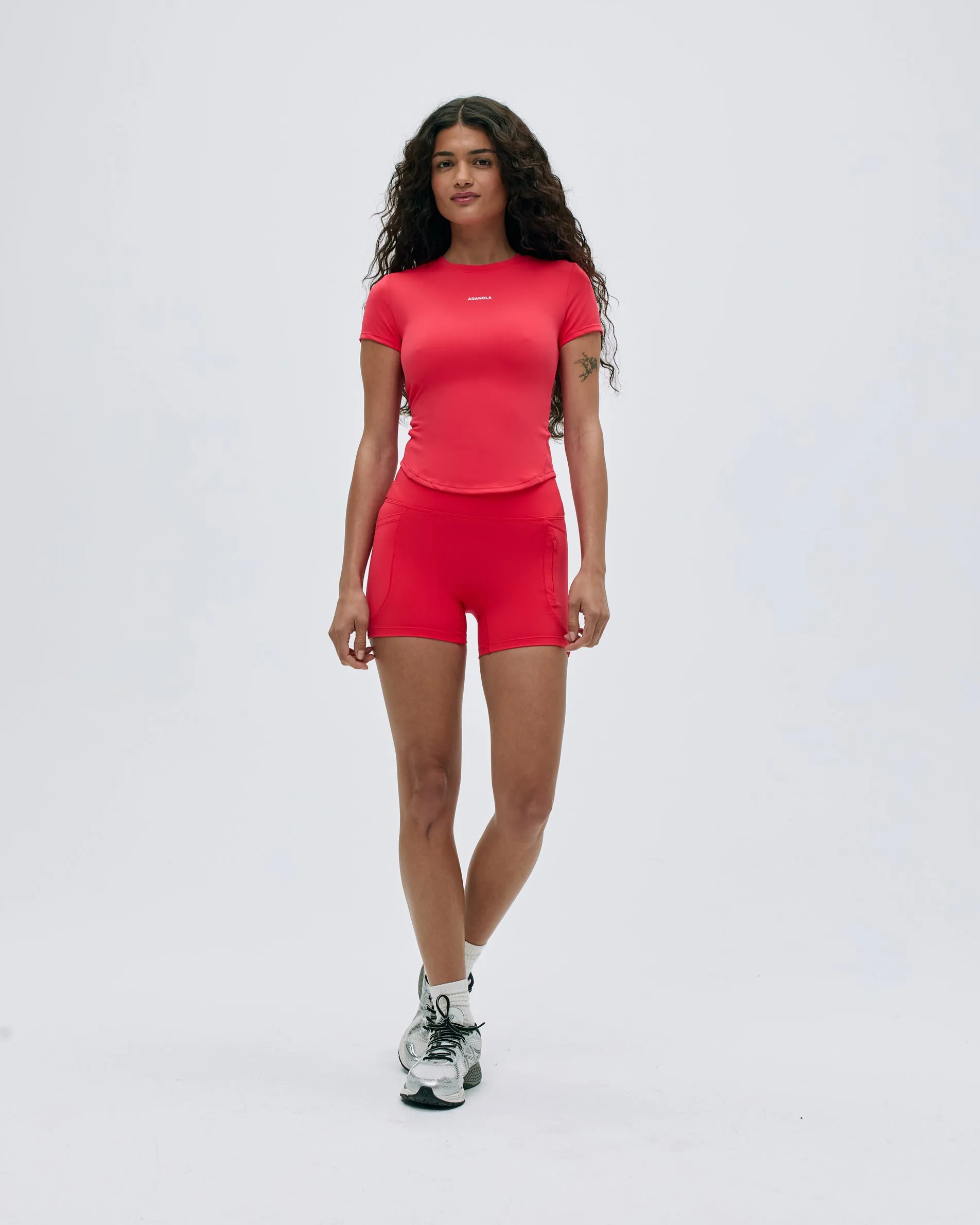 Ultimate Curved Hem Short Sleeve Top - Apple Red