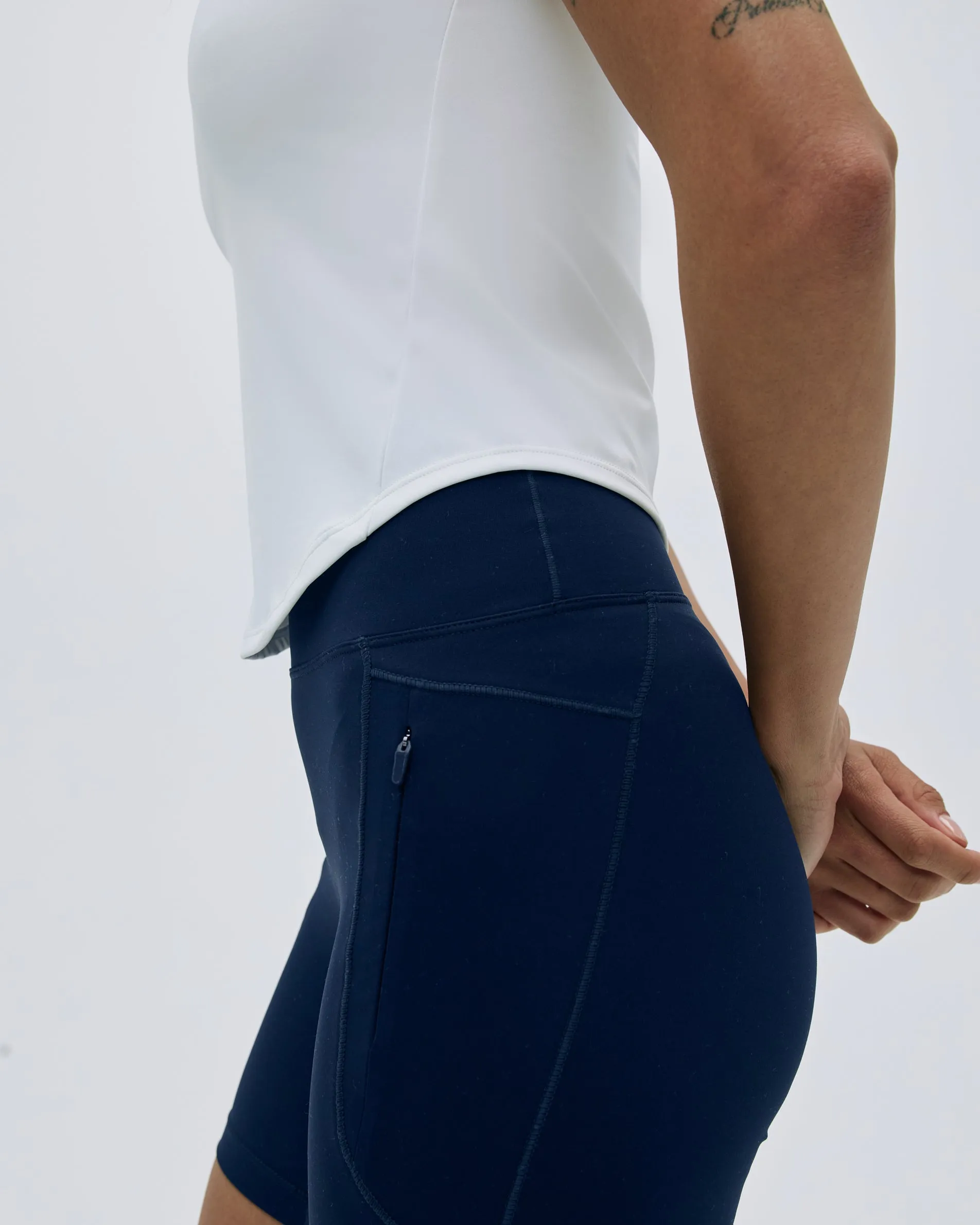 Ultimate Curved Hem Short Sleeve Top - White