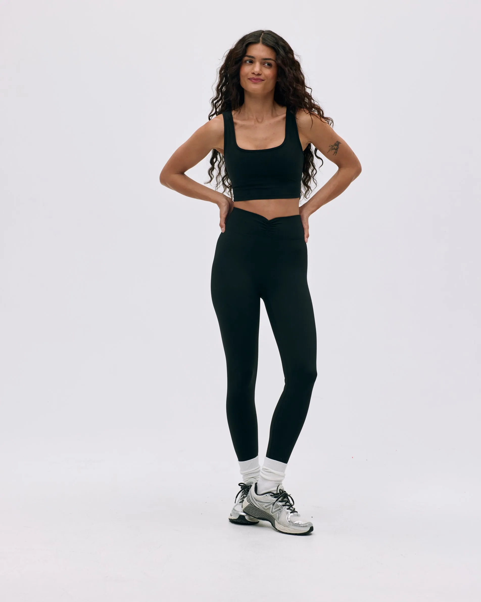 Ultimate Ruched Front Leggings - Black