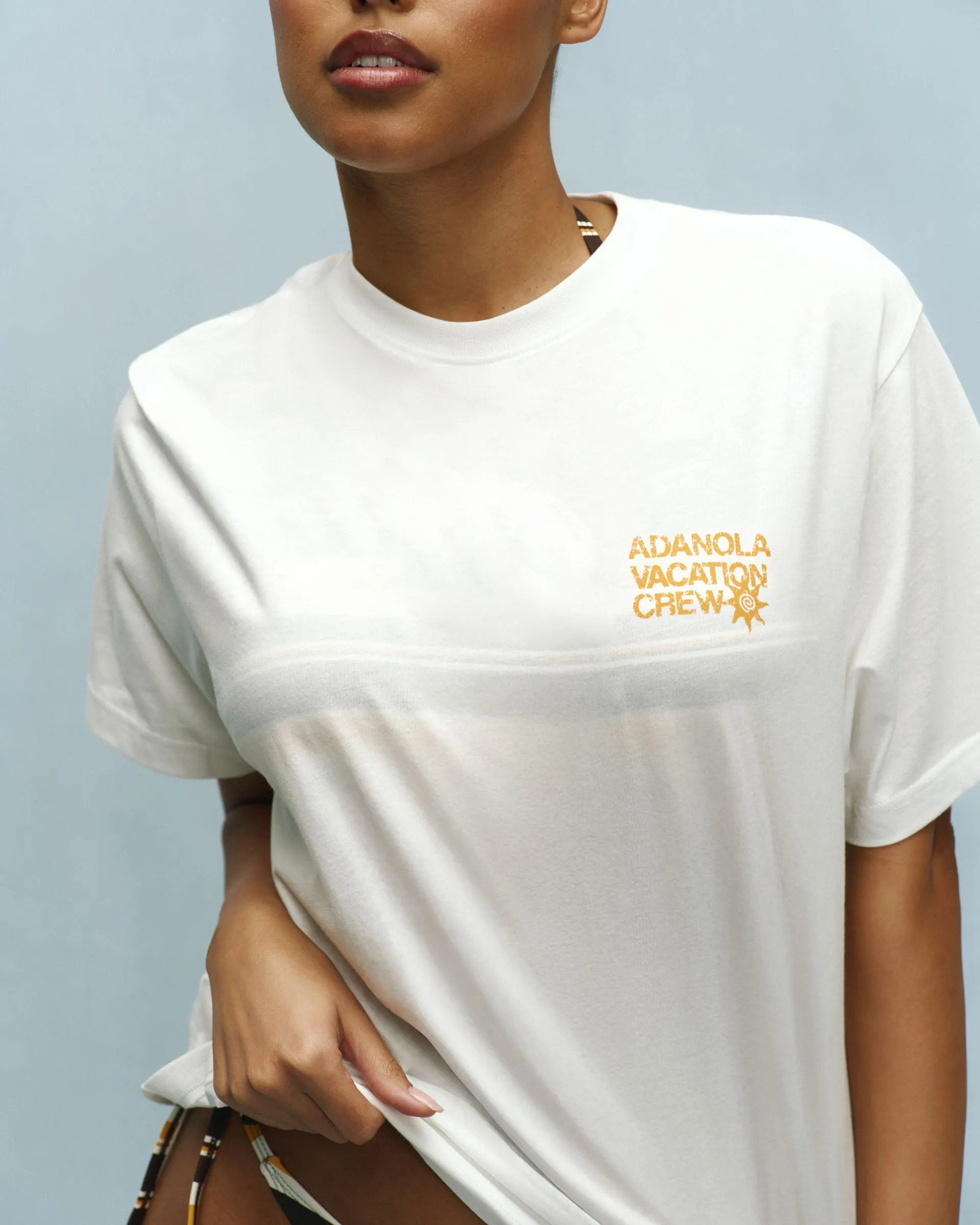 Vacation Lightweight T-shirt - White/Mango Orange