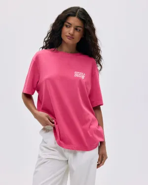 Vacation Vintage Wash Lightweight T-shirt - Hot Pink/Marshmallow White