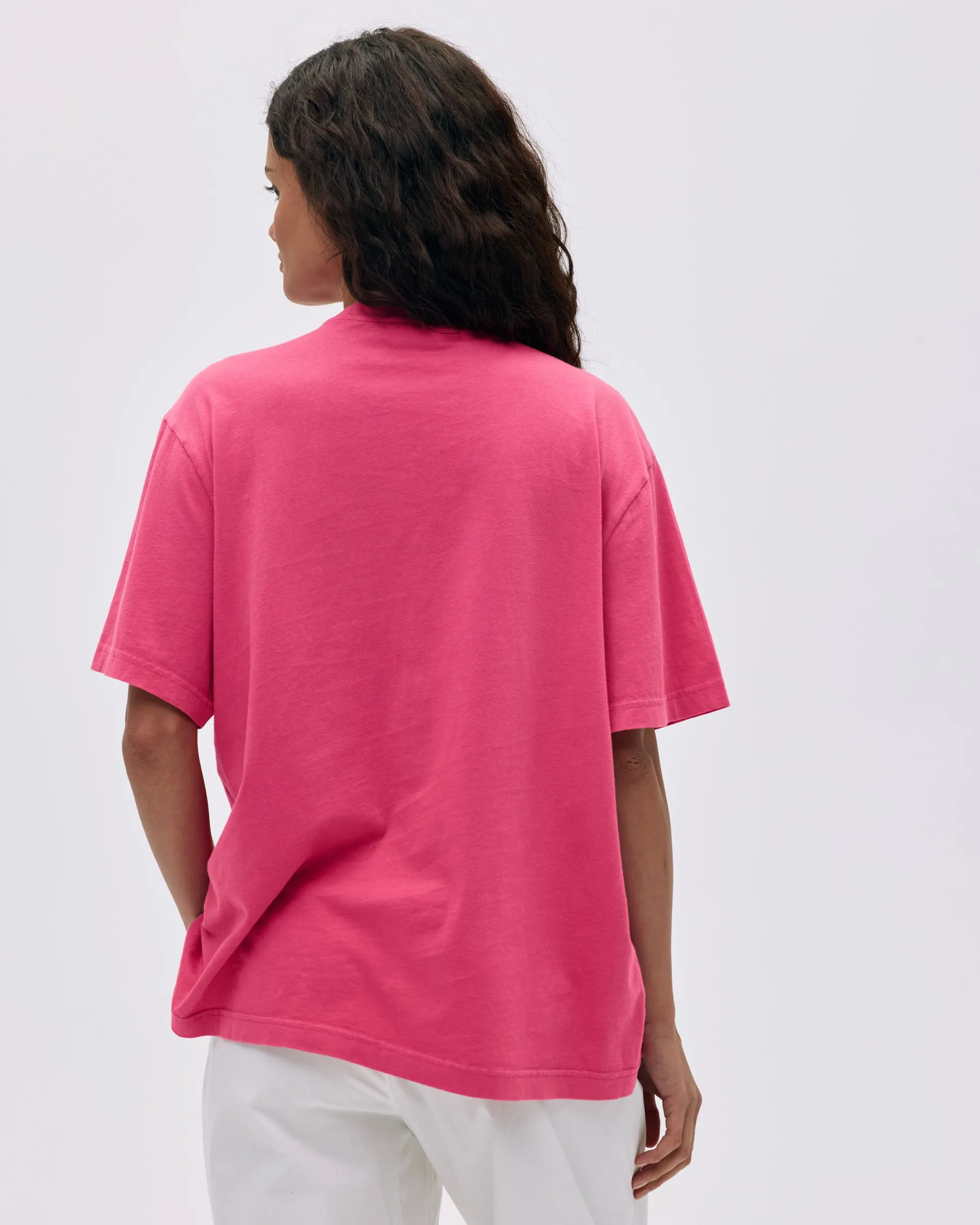 Vacation Vintage Wash Lightweight T-shirt - Hot Pink/Marshmallow White
