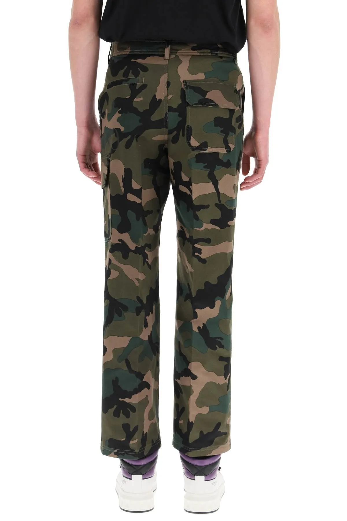 Valentino Camouflage Printed Straight Leg Trousers
