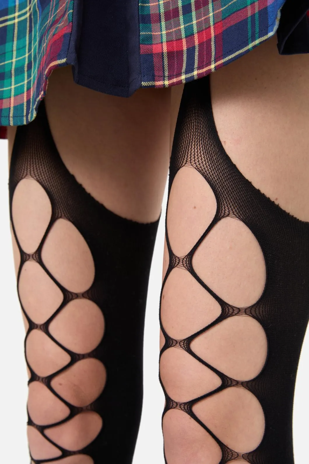 Wide Net Suspender Tights