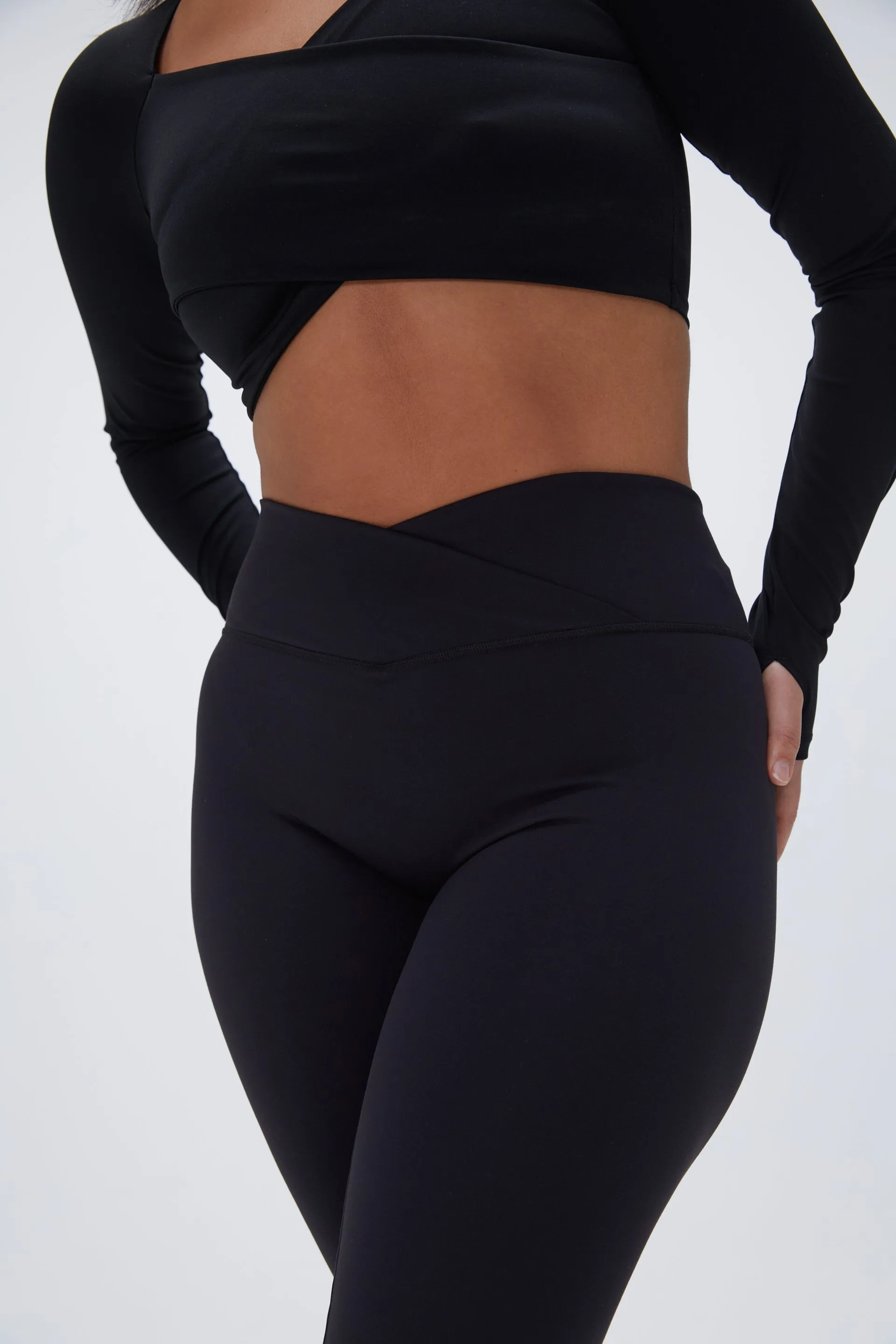 Wrap Over Yoga Pant - Black