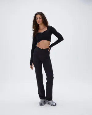 Wrap Over Yoga Pant - Black