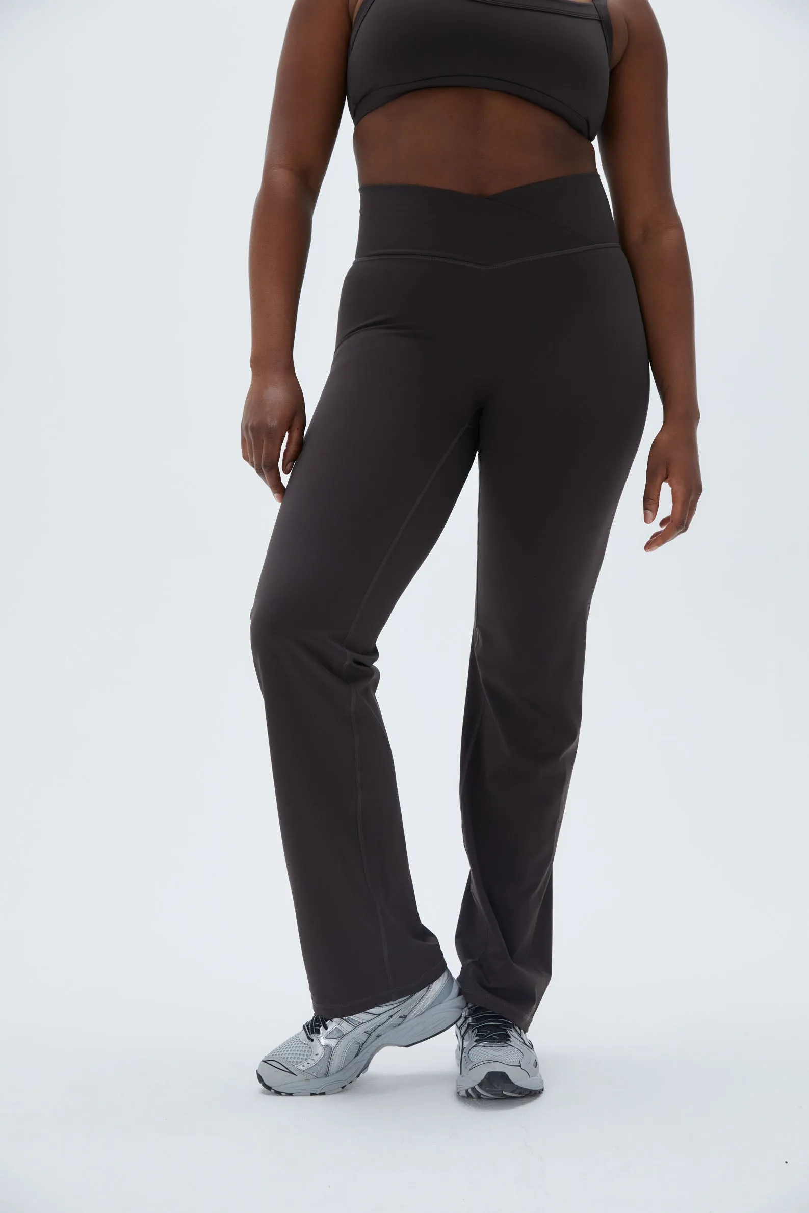 Wrap Over Yoga Pant - Coffee Bean