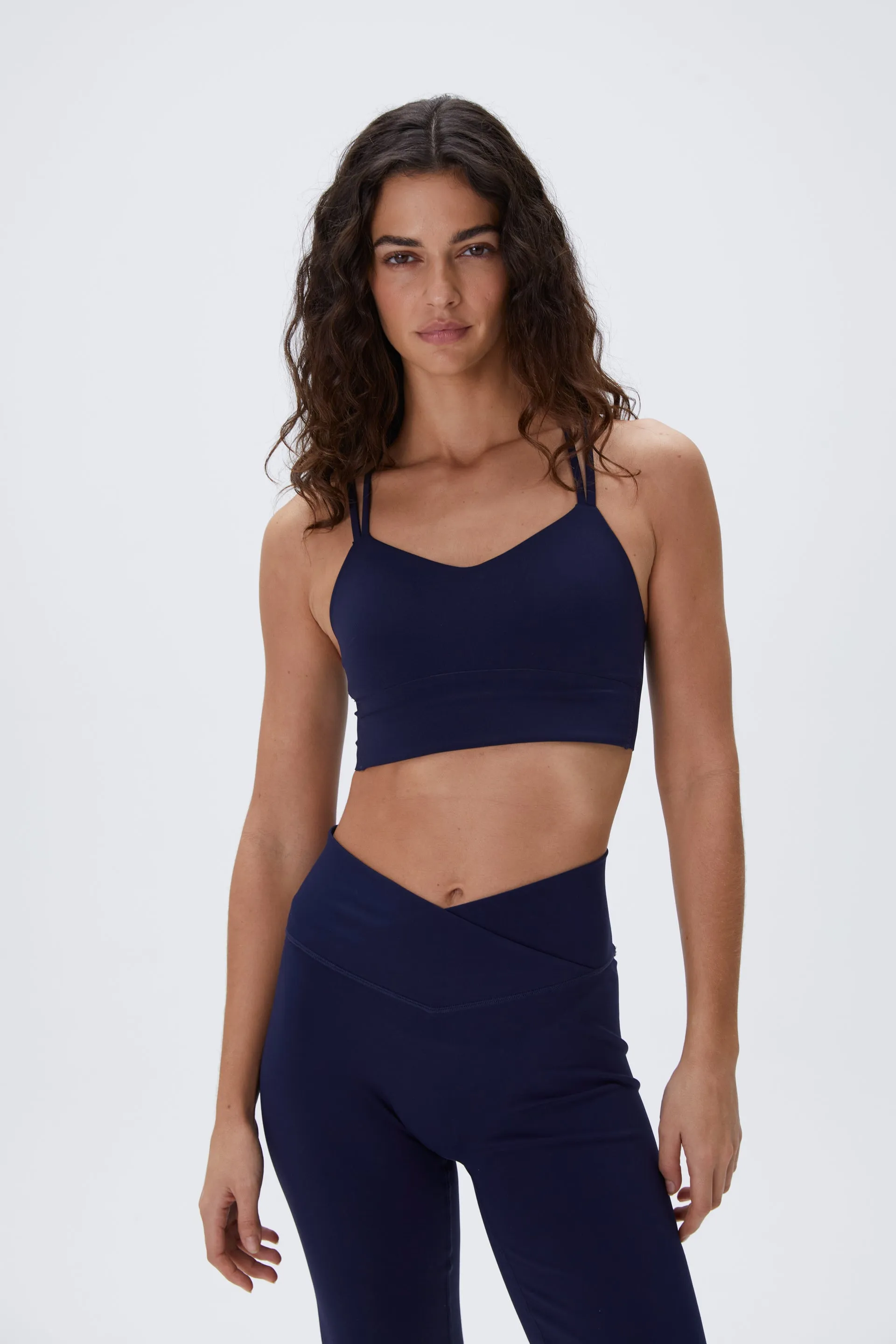 Wrap Over Yoga Pant - Navy Blue