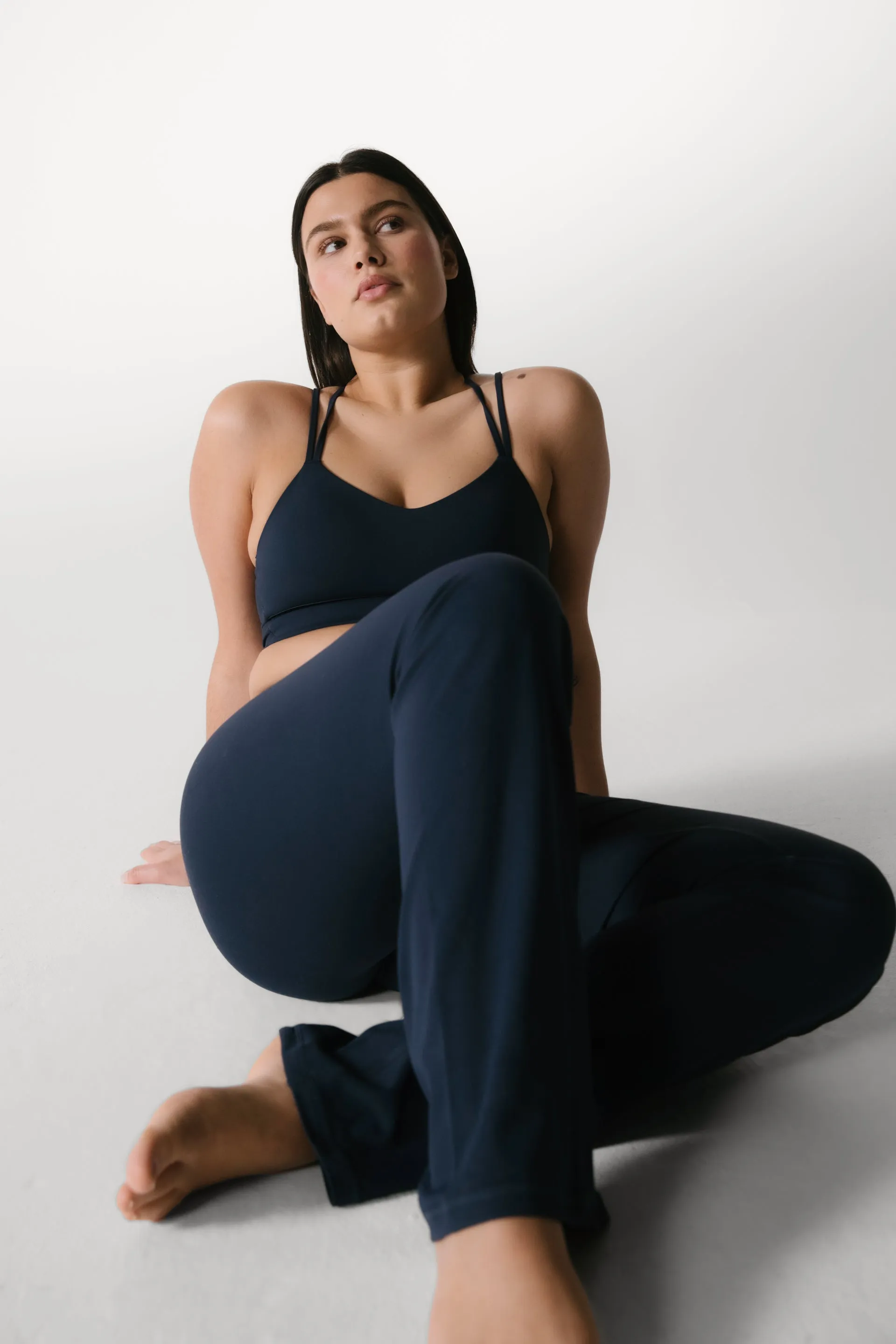 Wrap Over Yoga Pant - Navy Blue