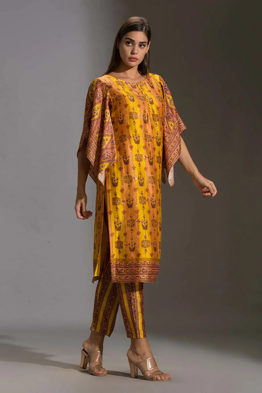 Yellow Printed Kurta & Pant Set