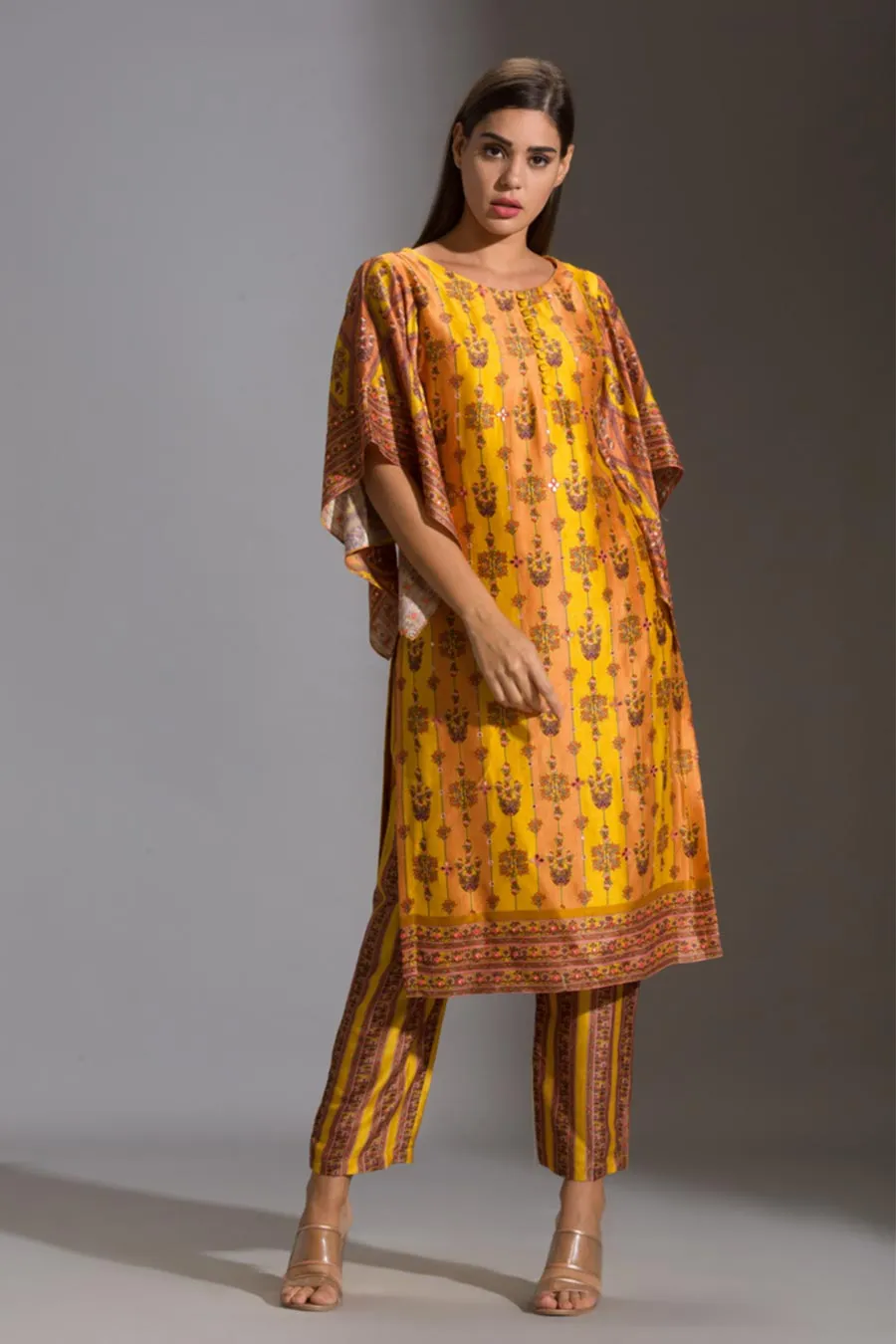 Yellow Printed Kurta & Pant Set